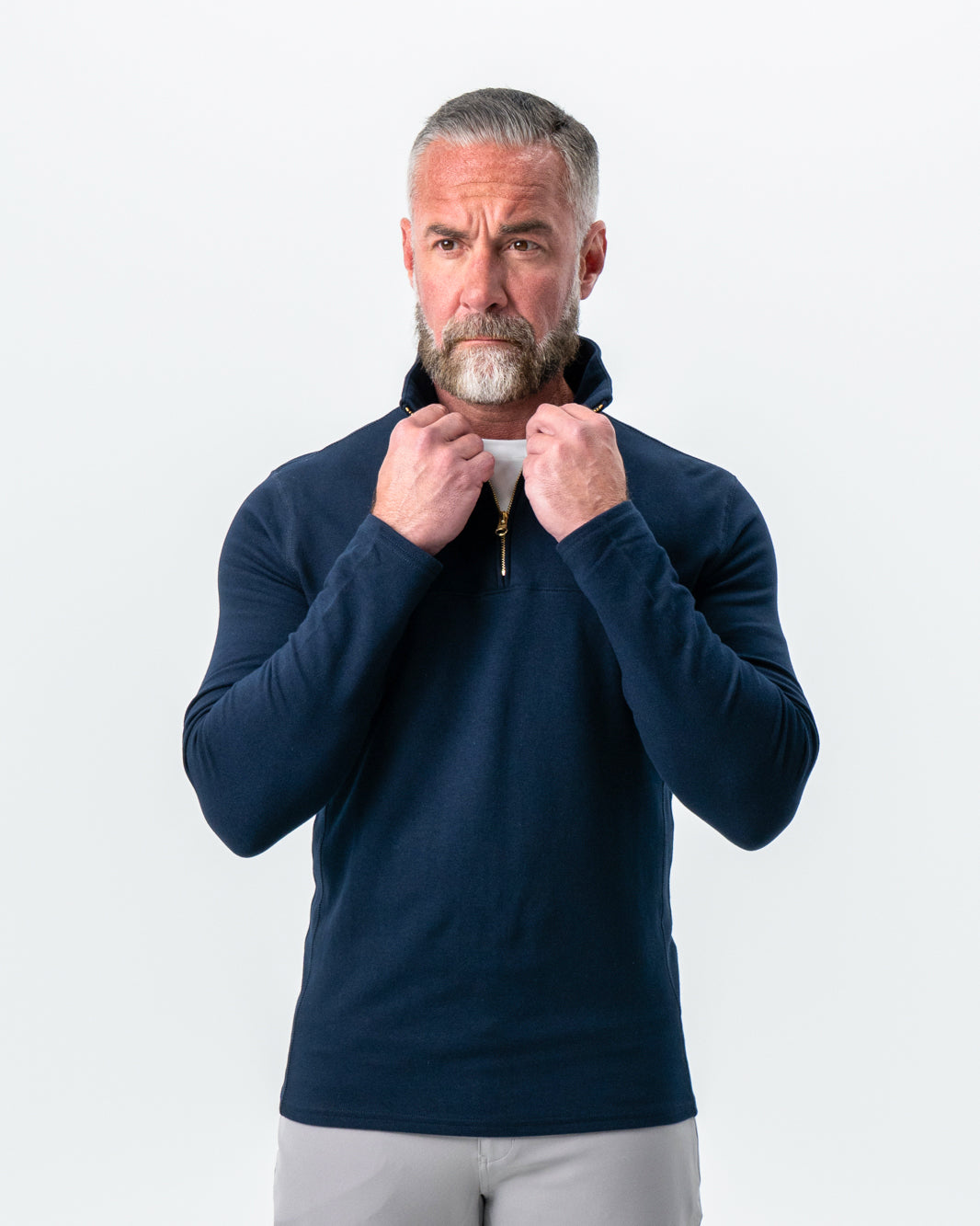 Quarter Zip - Solid Navy