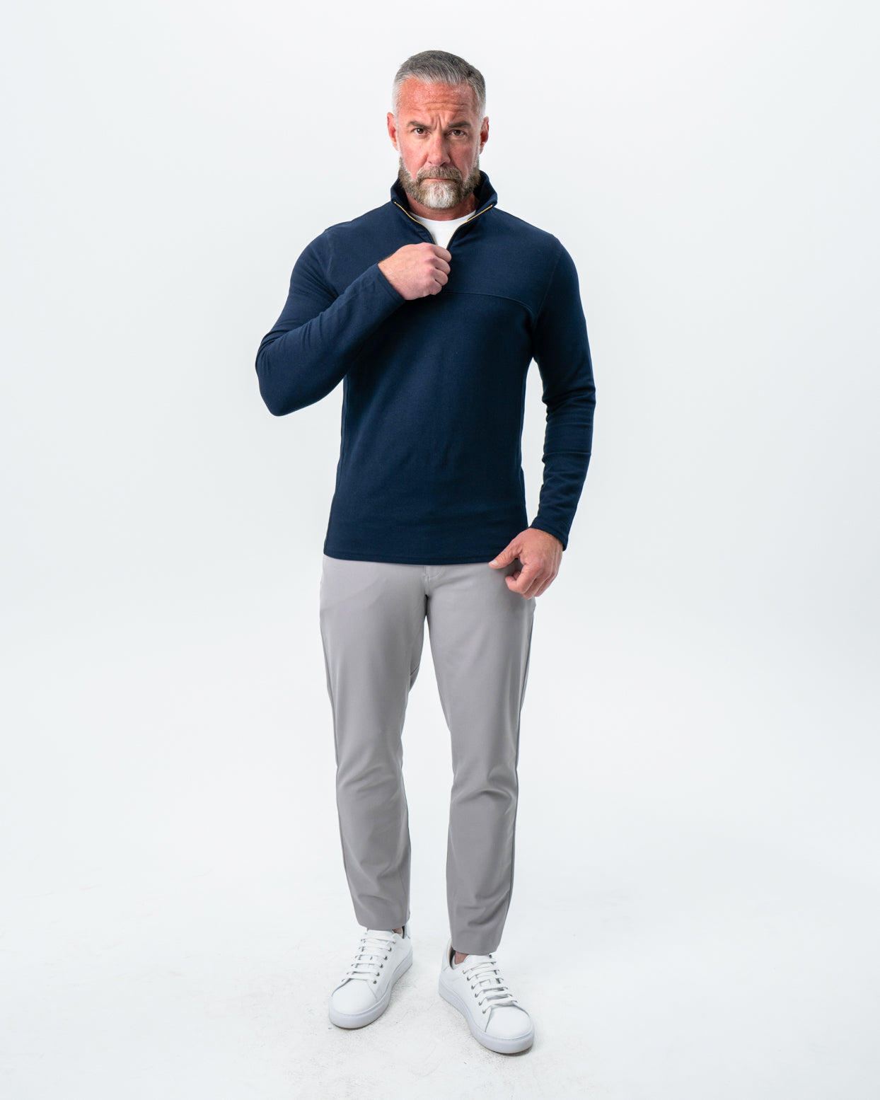 Quarter Zip - Solid Navy