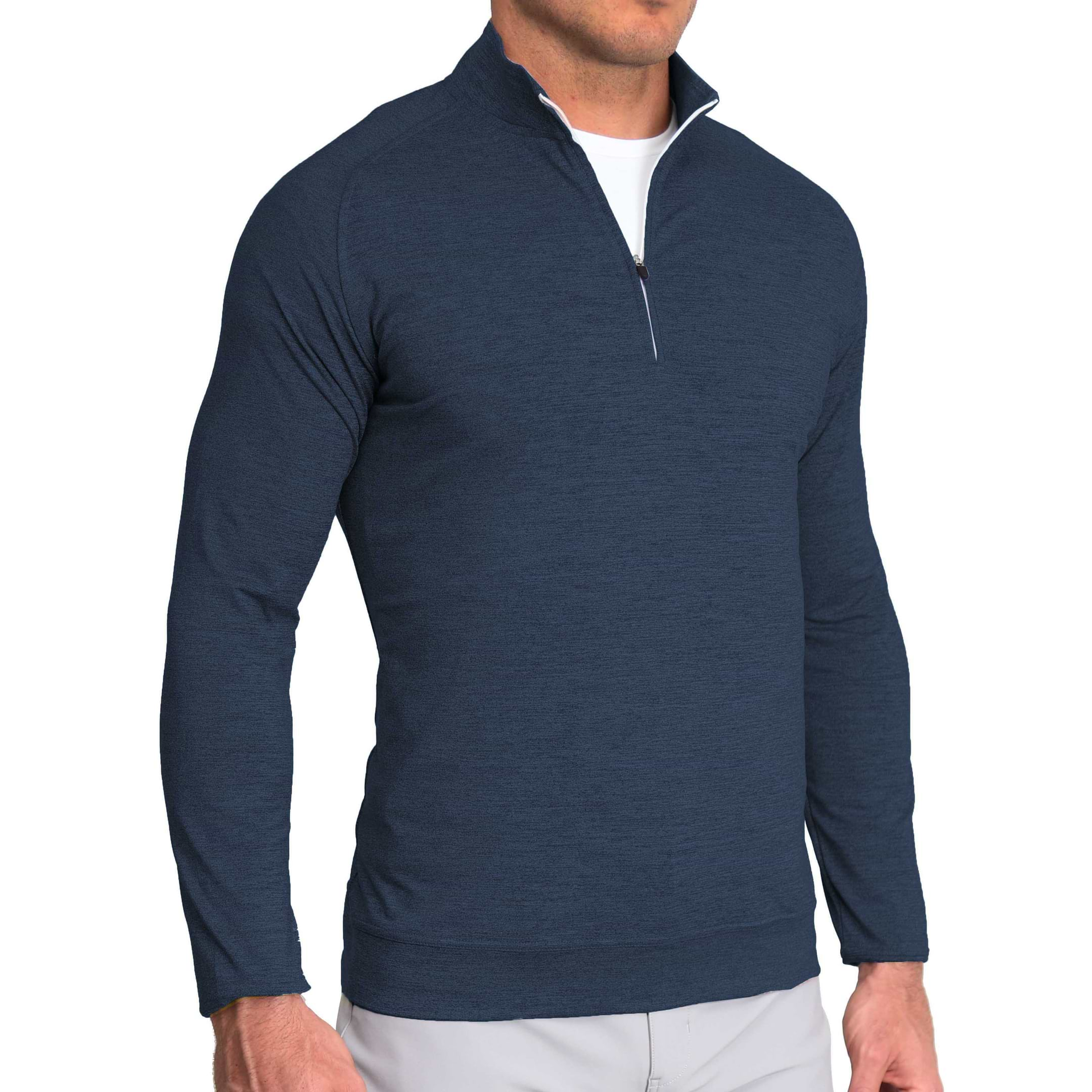 Tech Quarter Zip - Heathered Navy