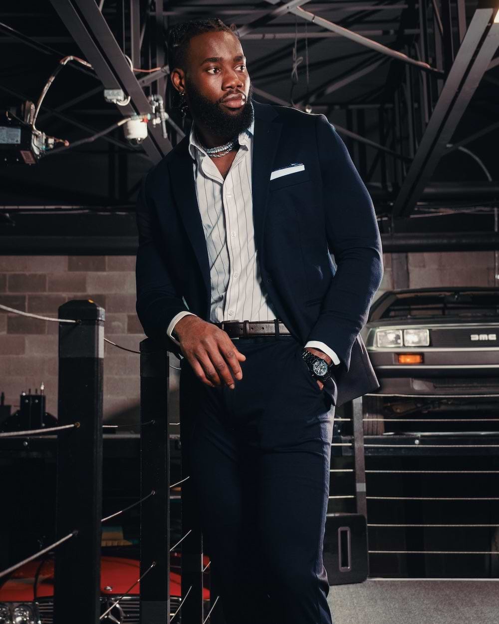 Athletic Fit Stretch Blazer - Navy