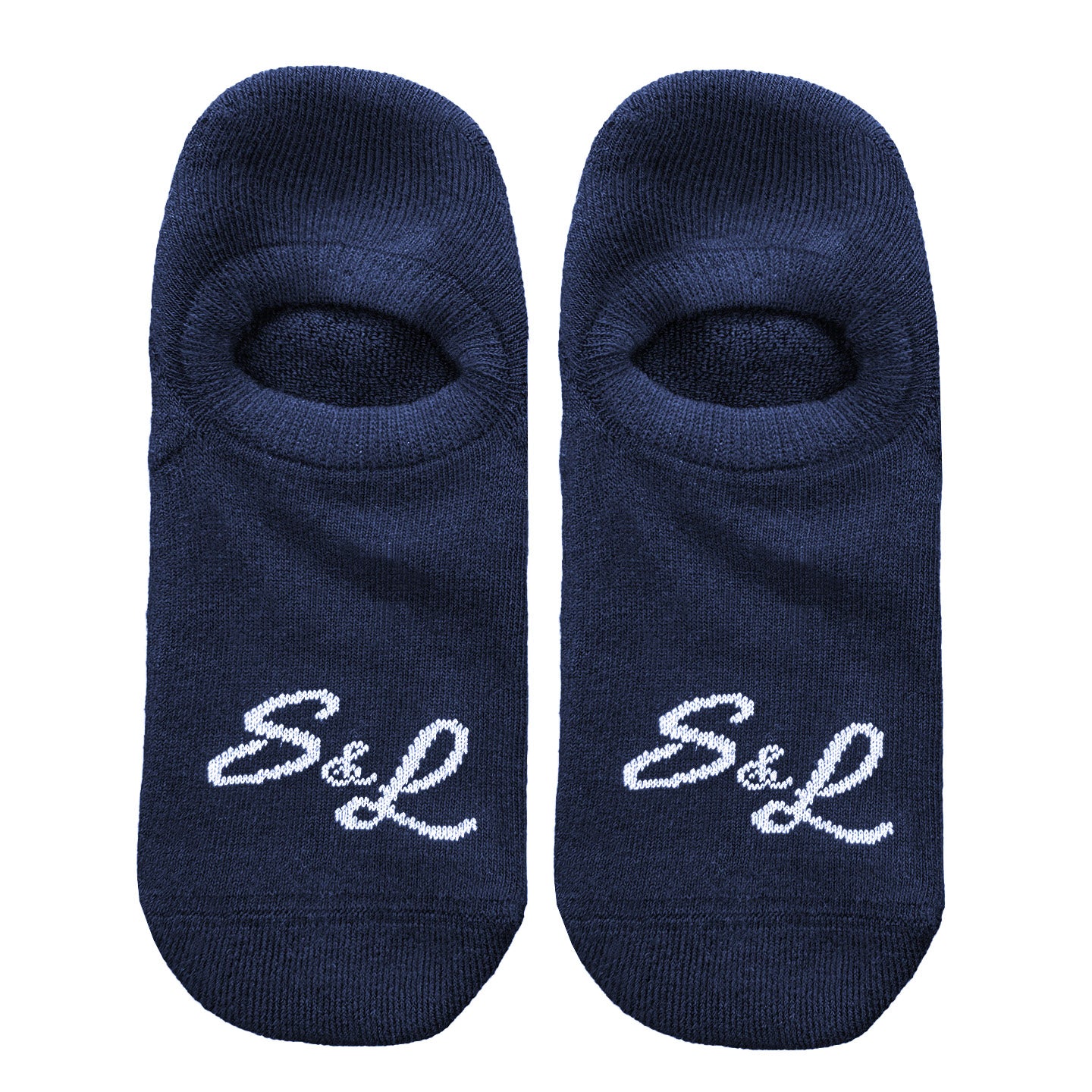 Branded No-Show Socks - Navy