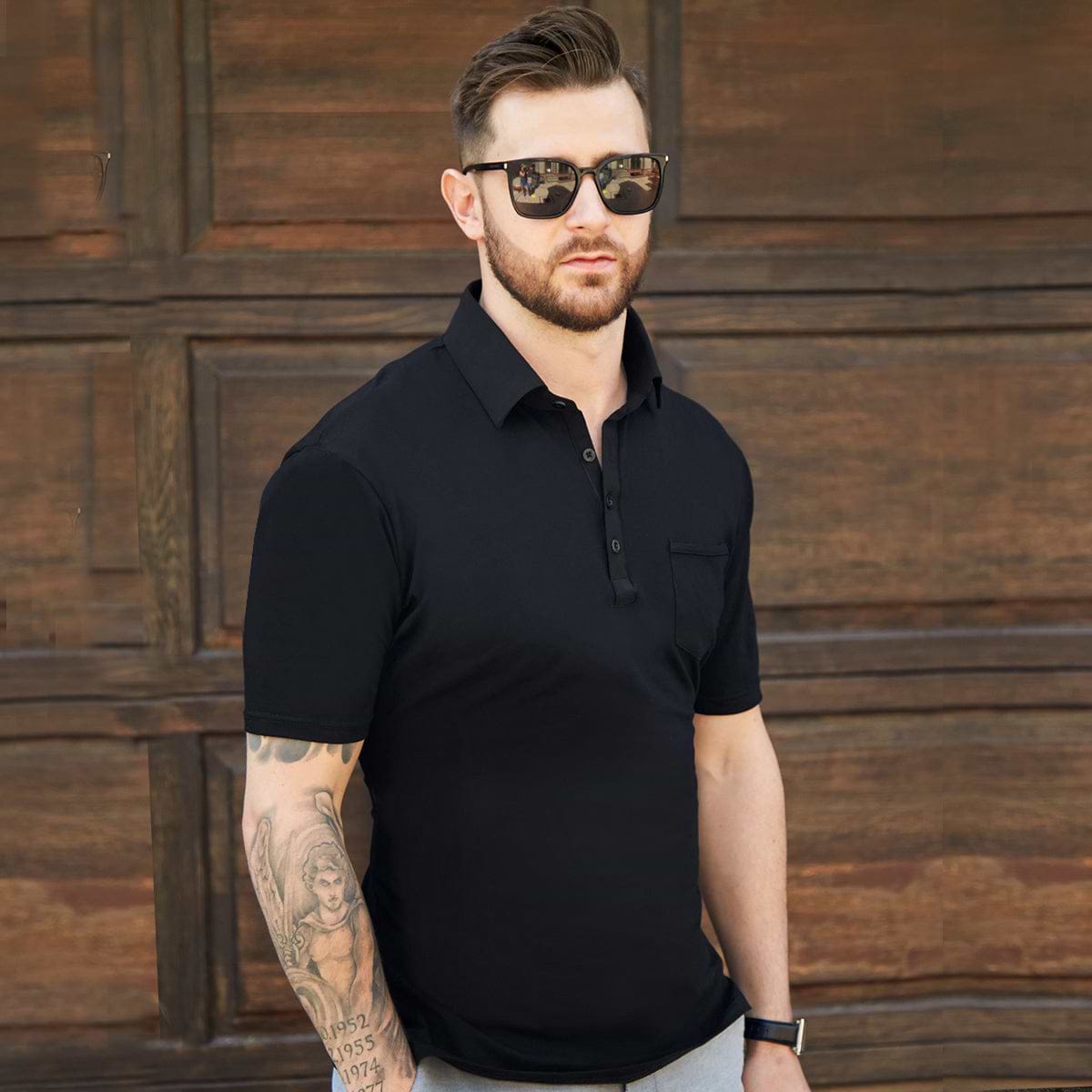 The Ott” Black on Black Polo The Ott” Black on Black Polo