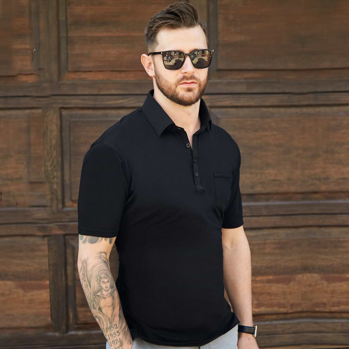 "The Ott” Black on Black Polo