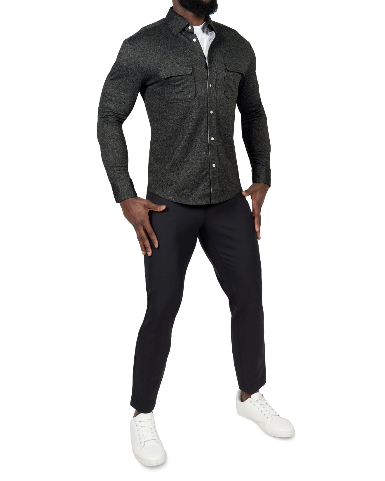 Patch Pocket Button Down - Charcoal