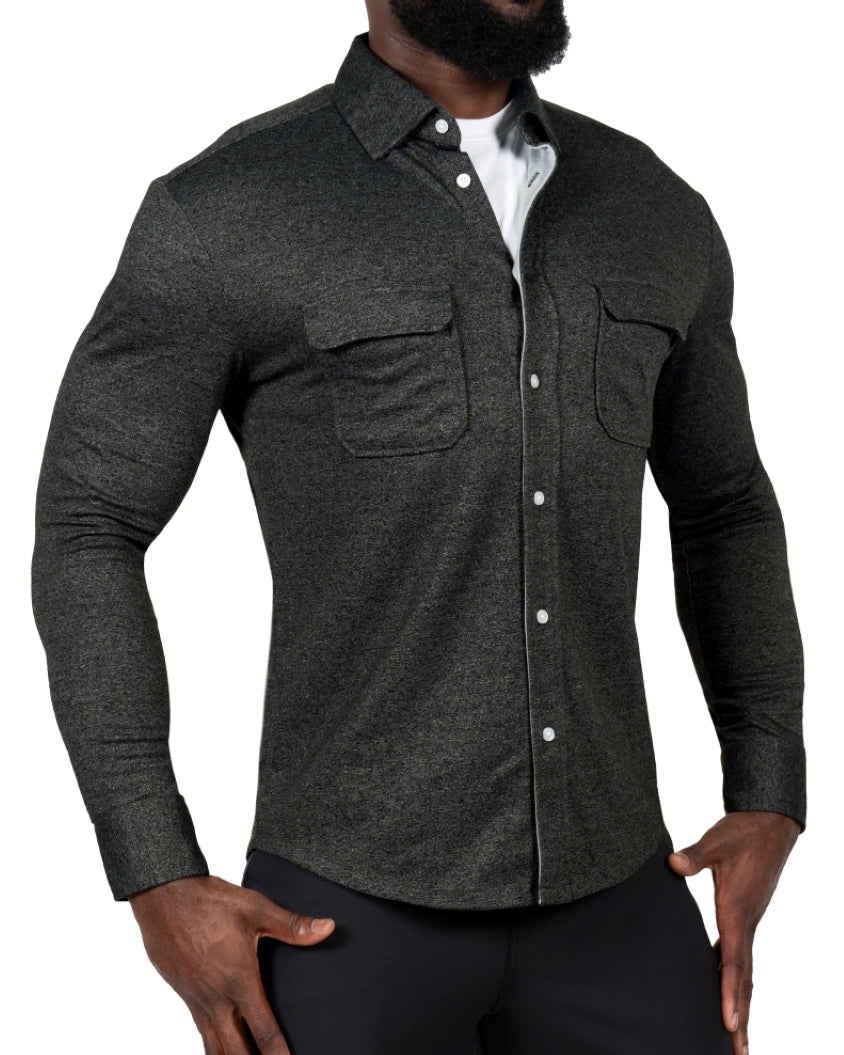 Patch Pocket Button Down - Charcoal