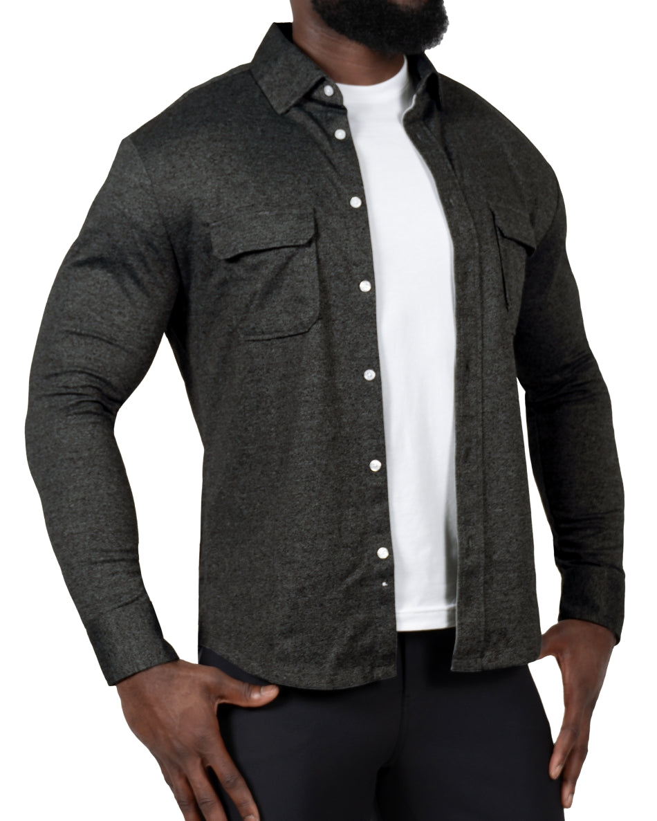 Patch Pocket Button Down - Charcoal