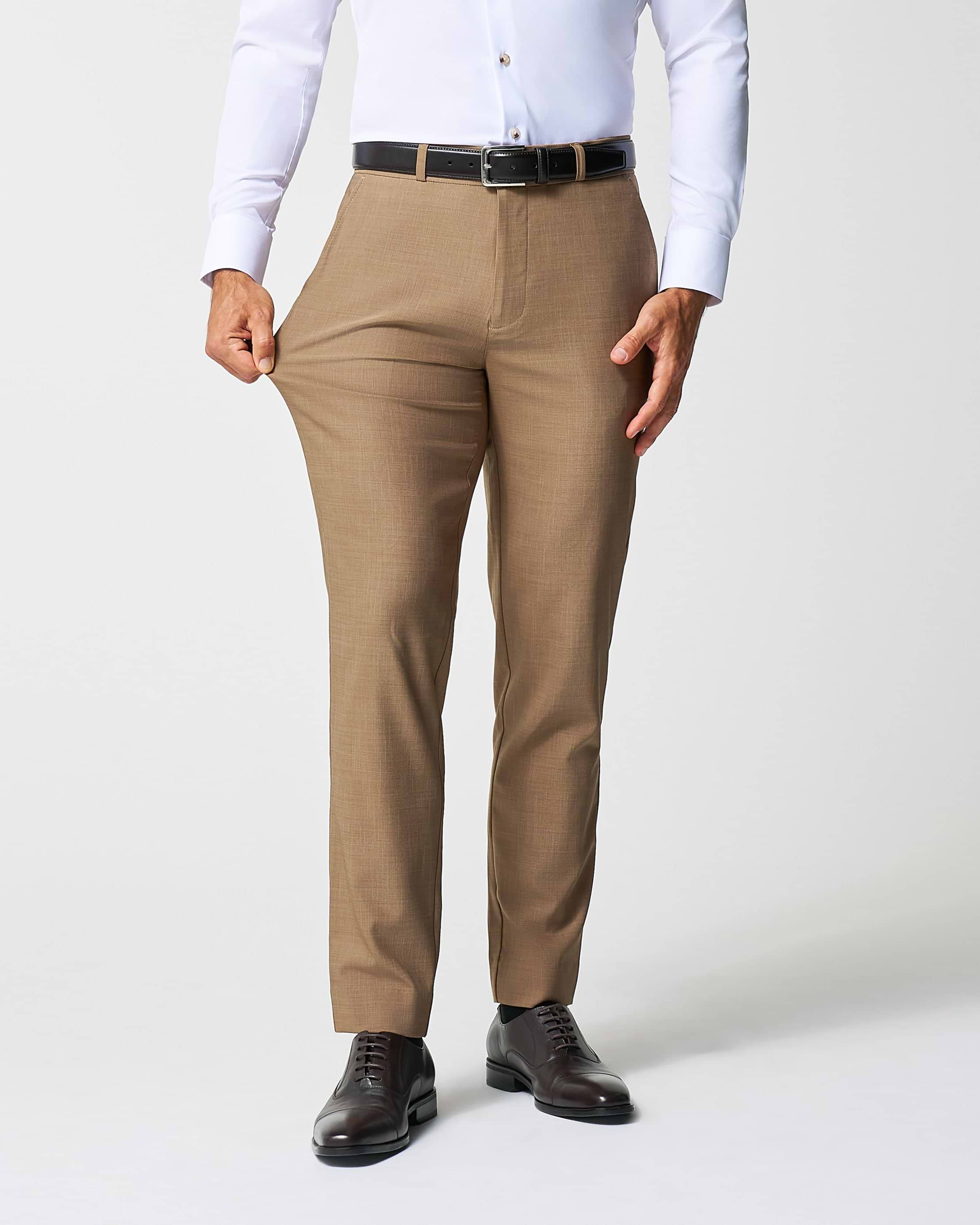 Athletic Fit Stretch Suit - Heathered Cappuccino