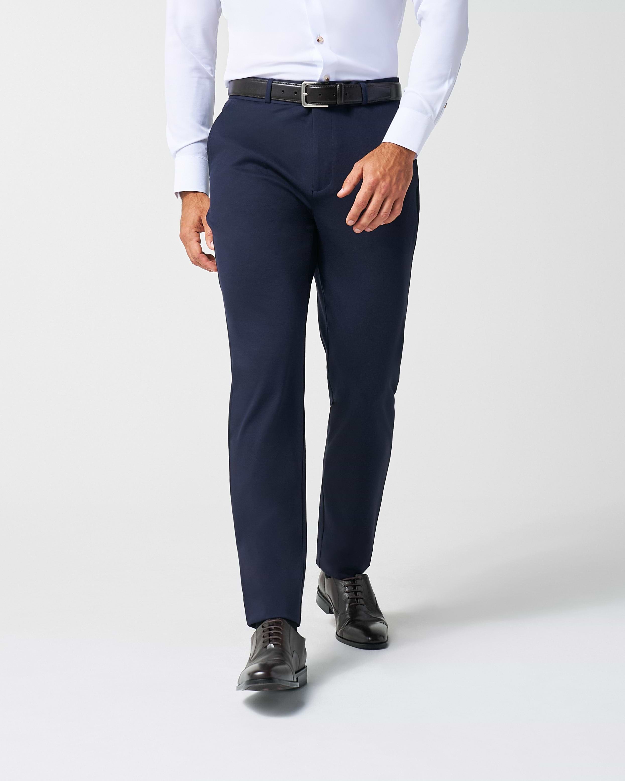 Athletic Fit Stretch Suit Pants - Navy