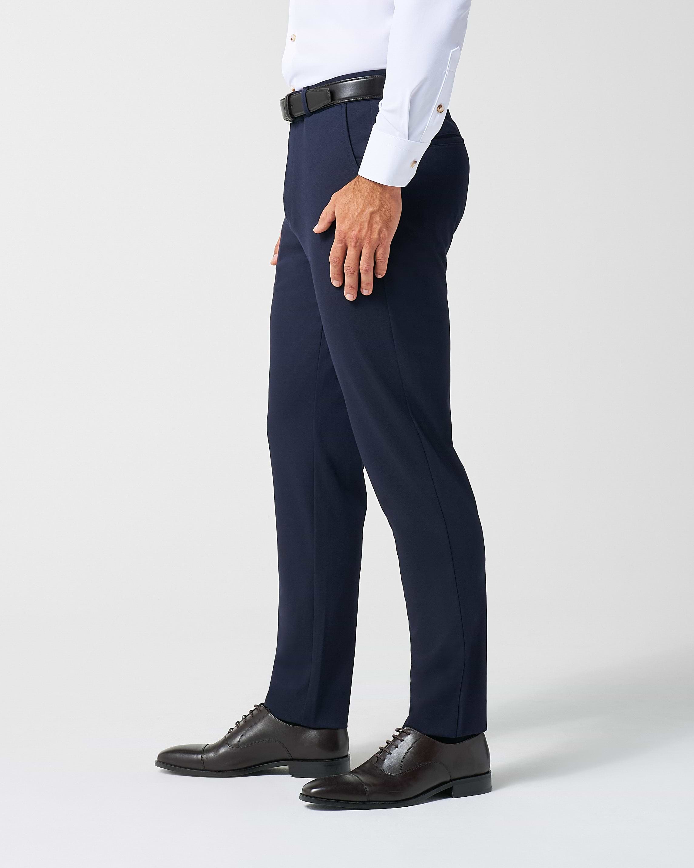 Athletic Fit Stretch Suit Pants - Navy
