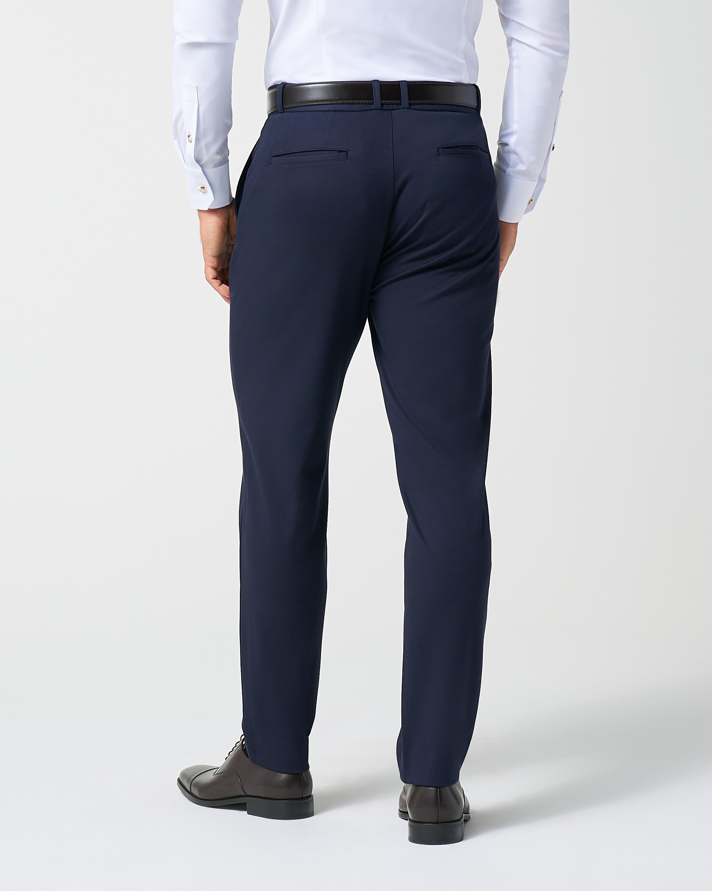 Athletic Fit Stretch Suit Pants - Navy