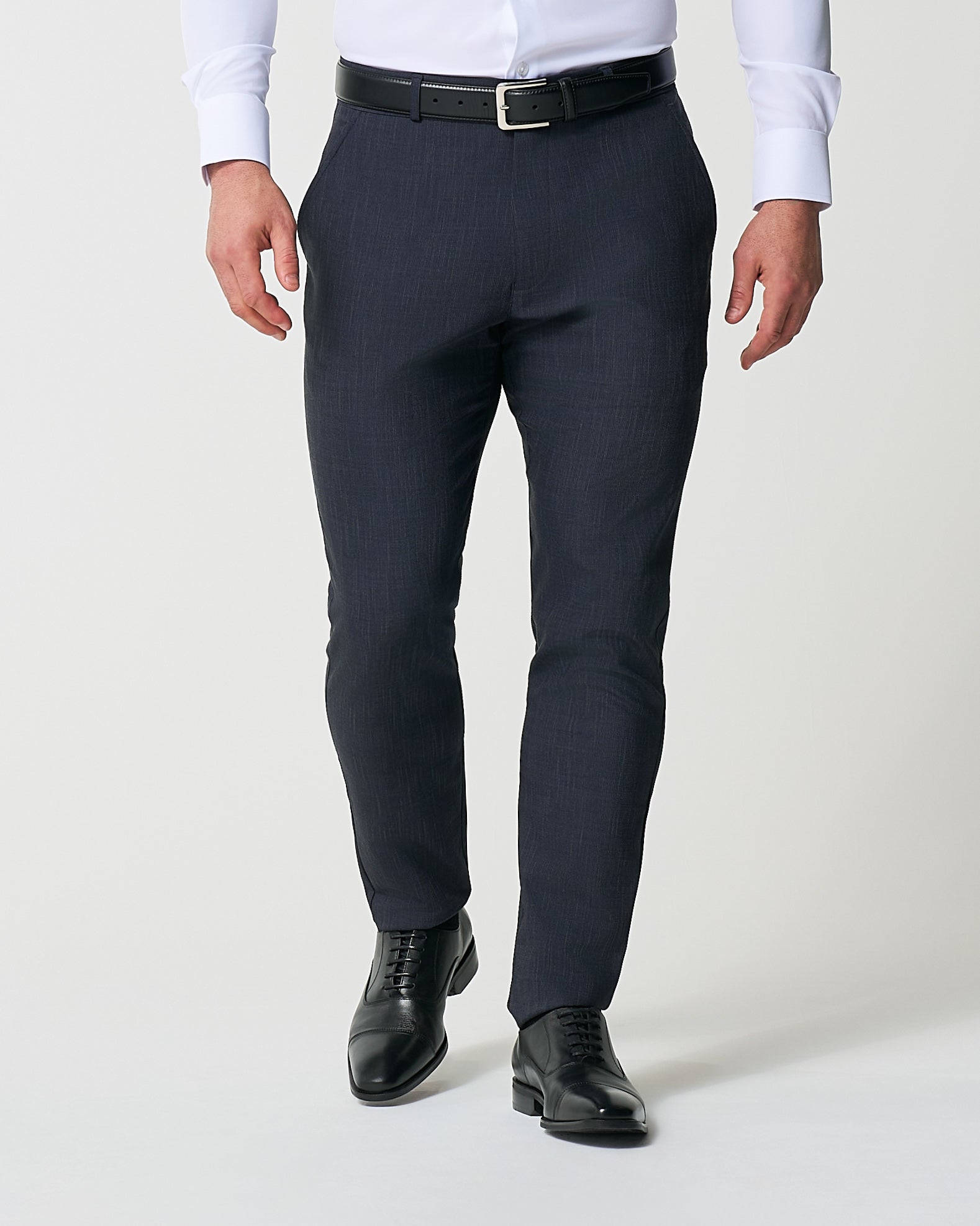 Athletic Fit Stretch Suit Pants - Heathered Midnight Navy