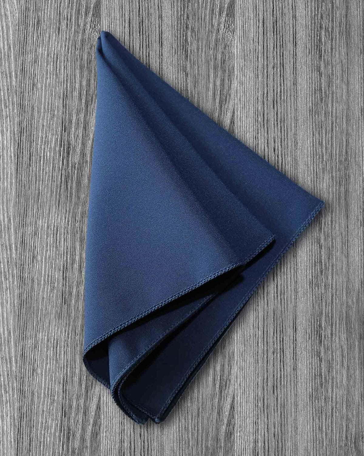 Navy Rounded Square Pocket Square - Navy