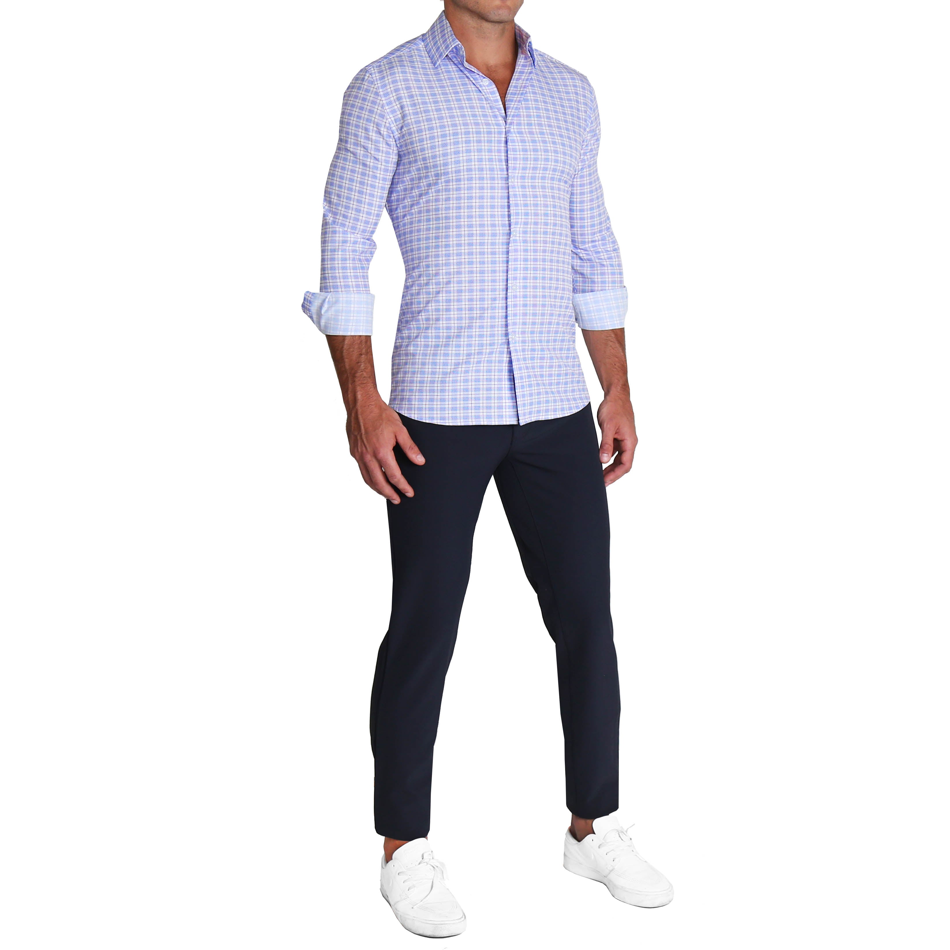 "The Baron" Purple and Blue Plaid - Classic Fit