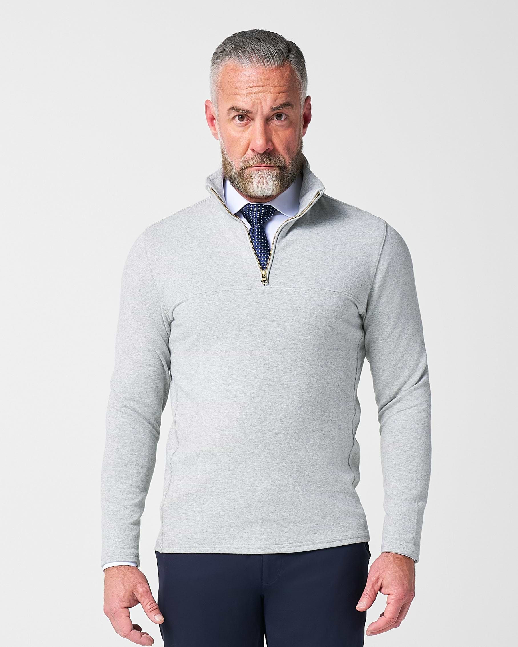 Quarter Zip - Heathered Grey