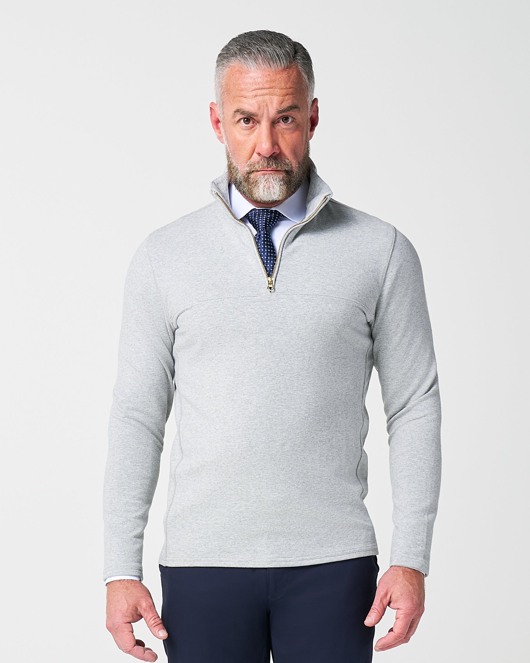 Quarter Zip - Heathered Grey