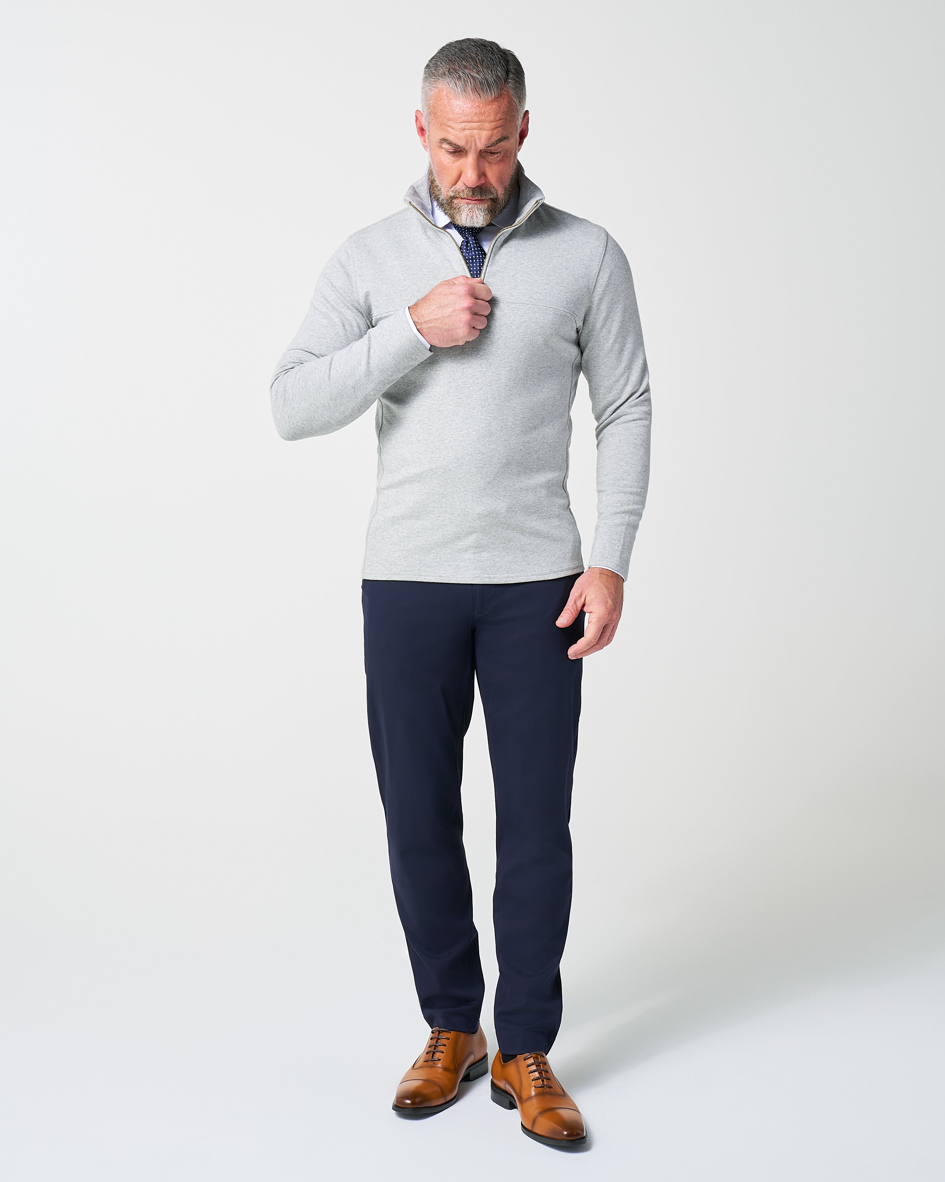 Quarter Zip - Heathered Grey