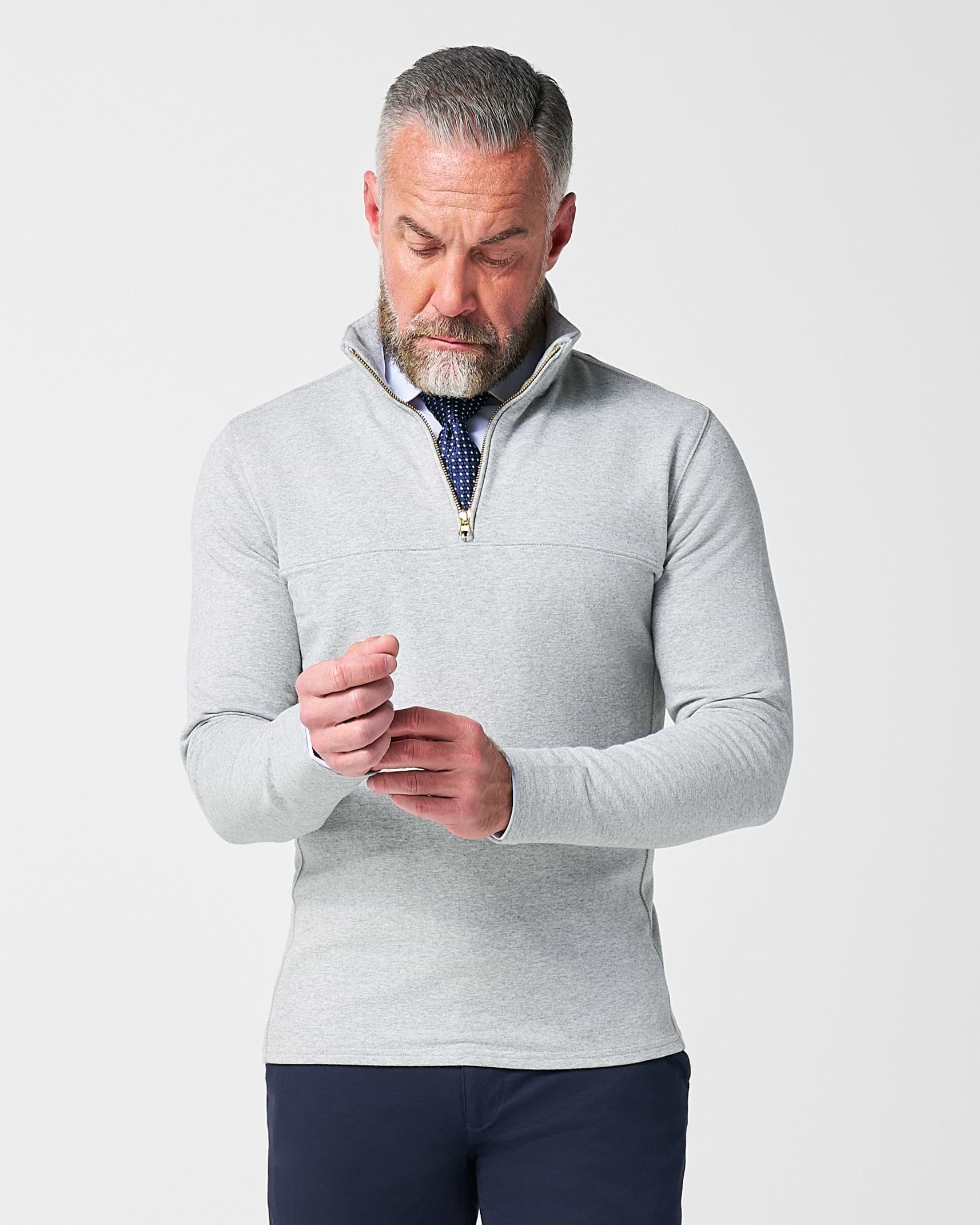 Quarter Zip - Heathered Grey