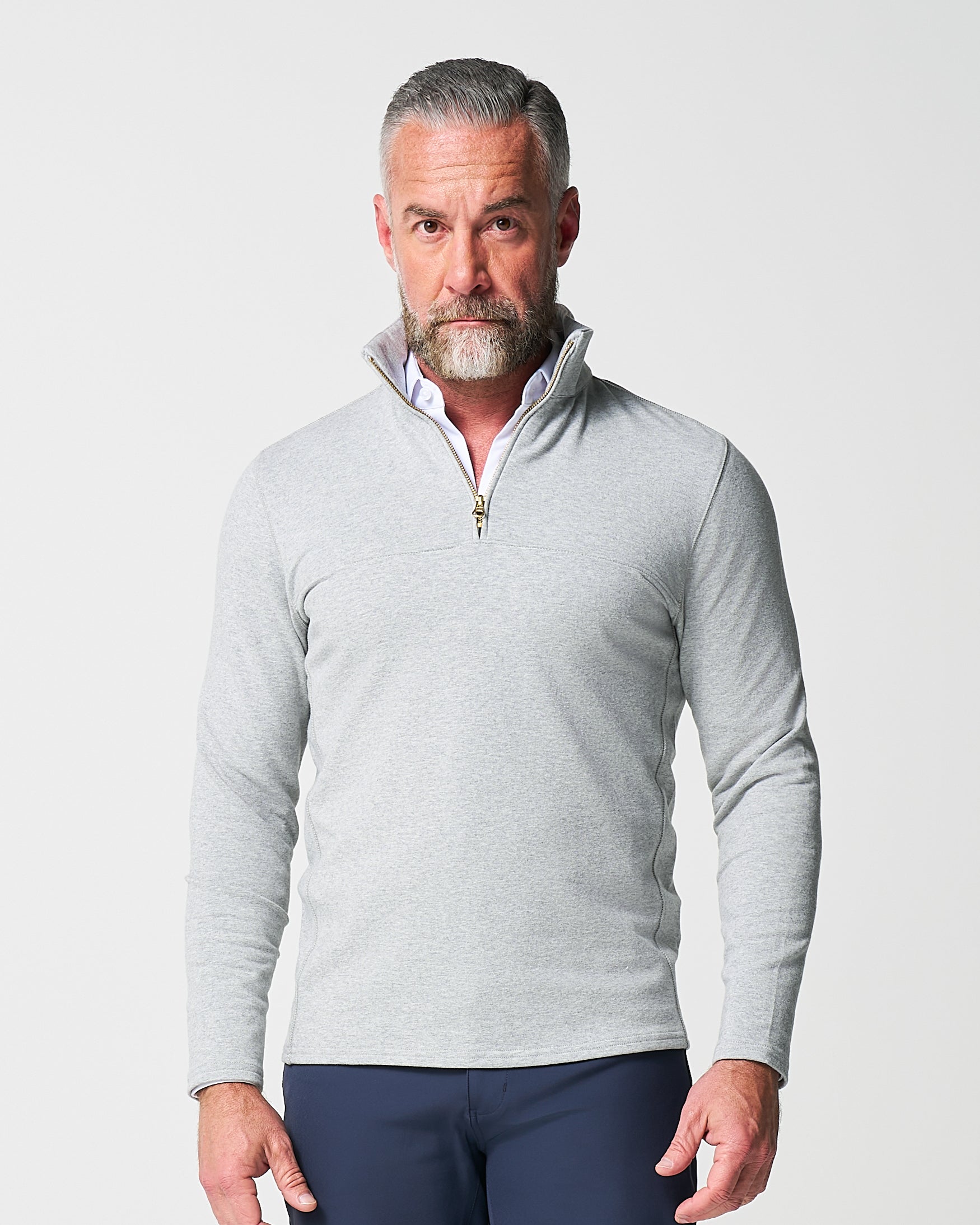 Quarter Zip - Heathered Grey