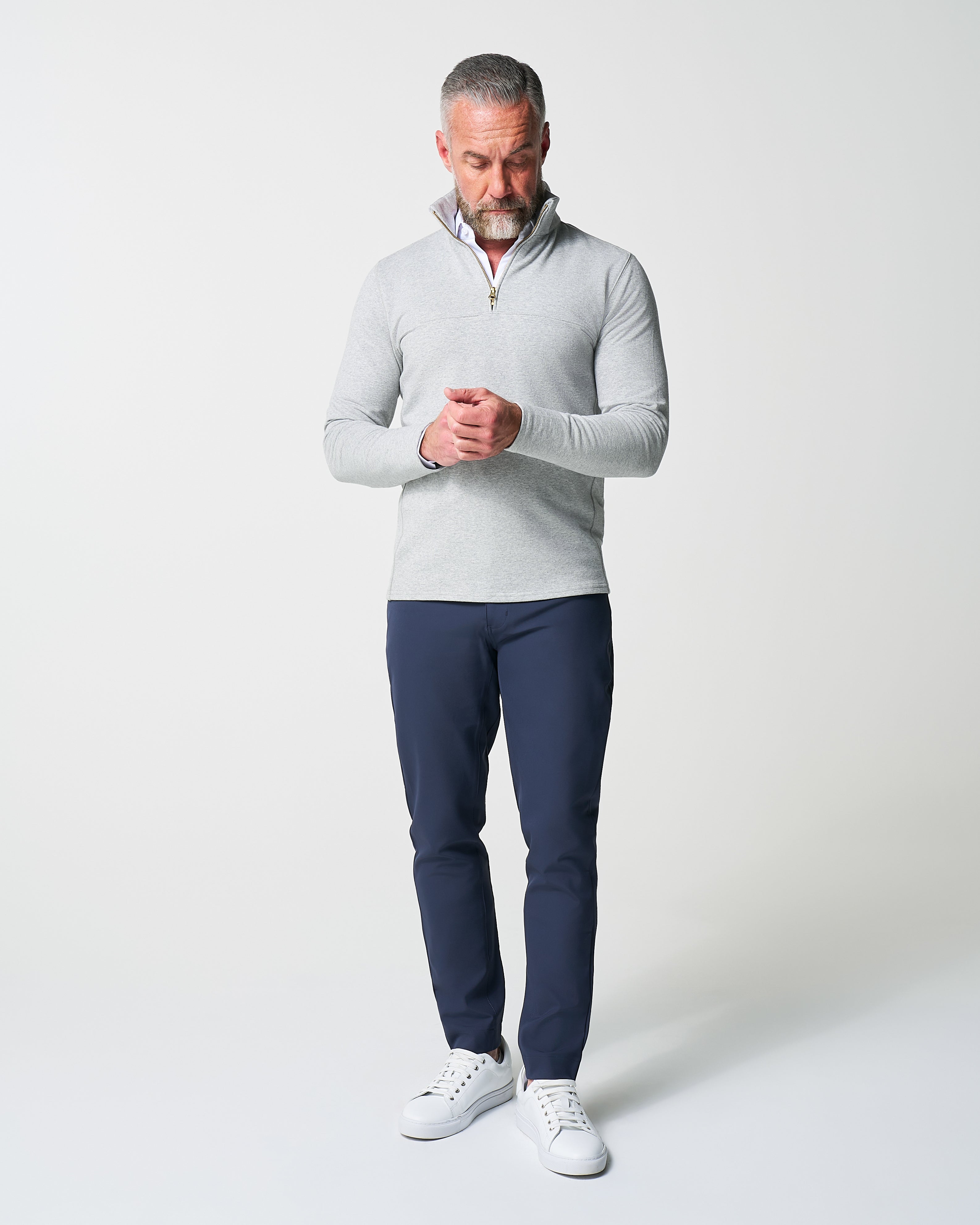 Quarter Zip - Heathered Grey