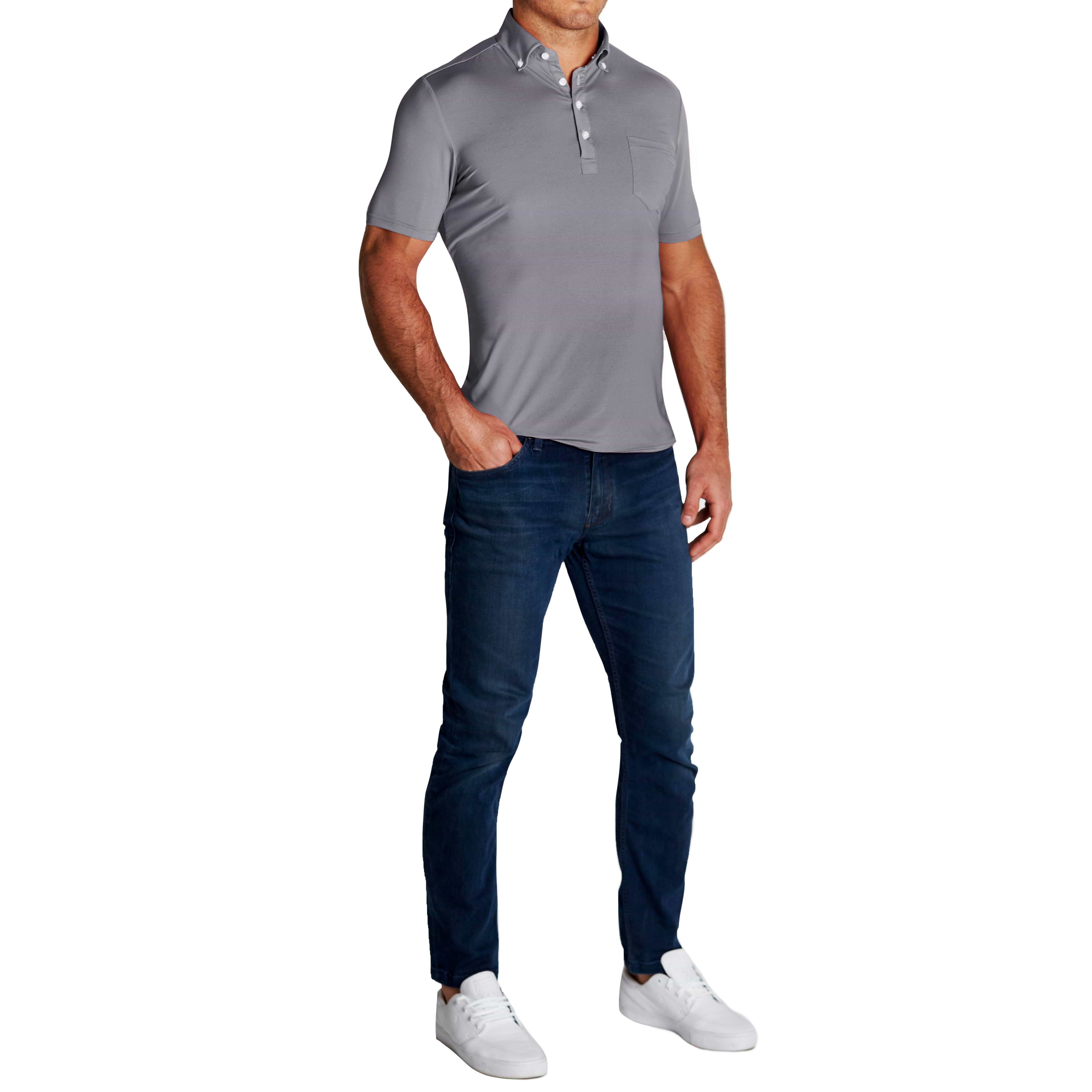 "The Rory" Grey Tech Polo
