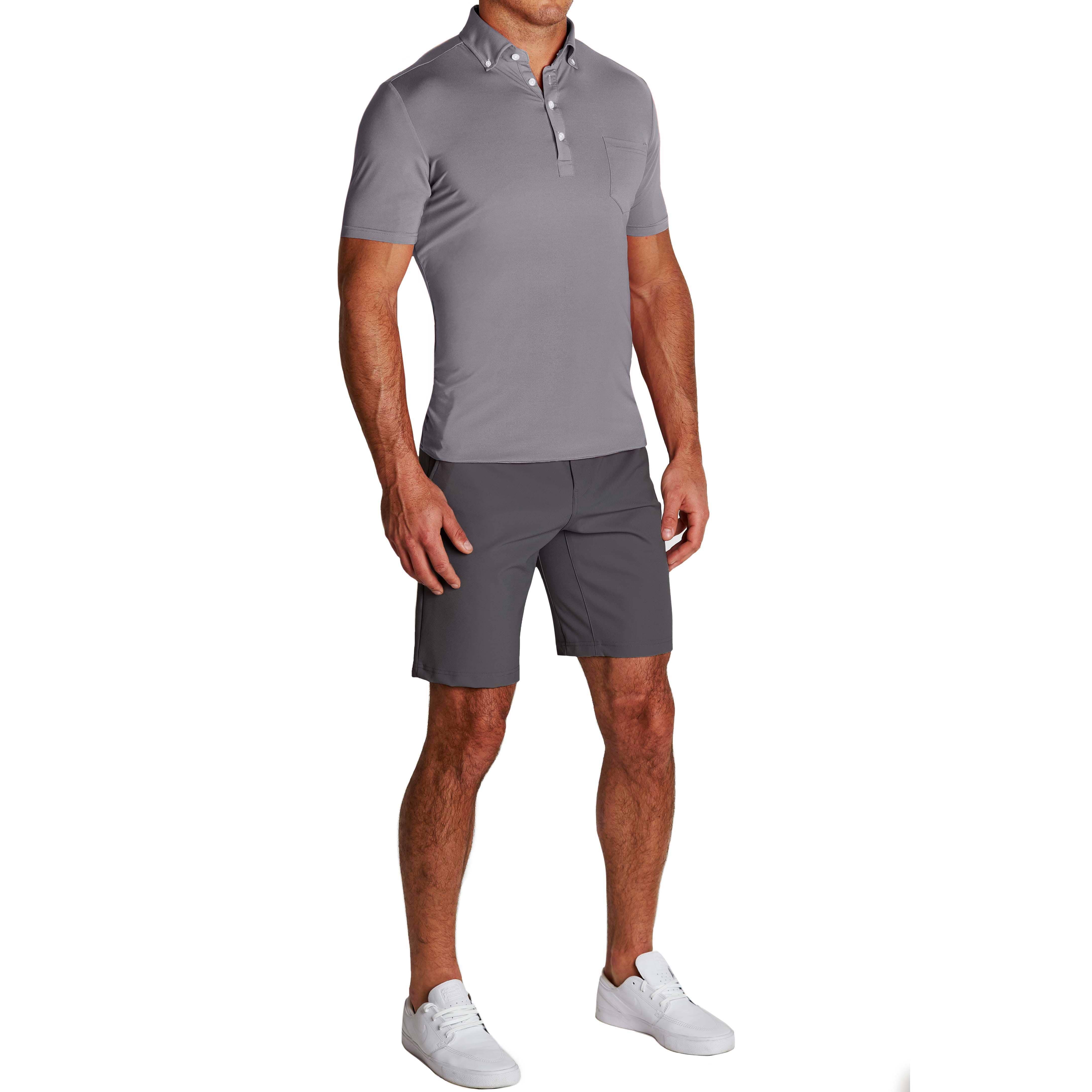 "The Rory" Grey Tech Polo