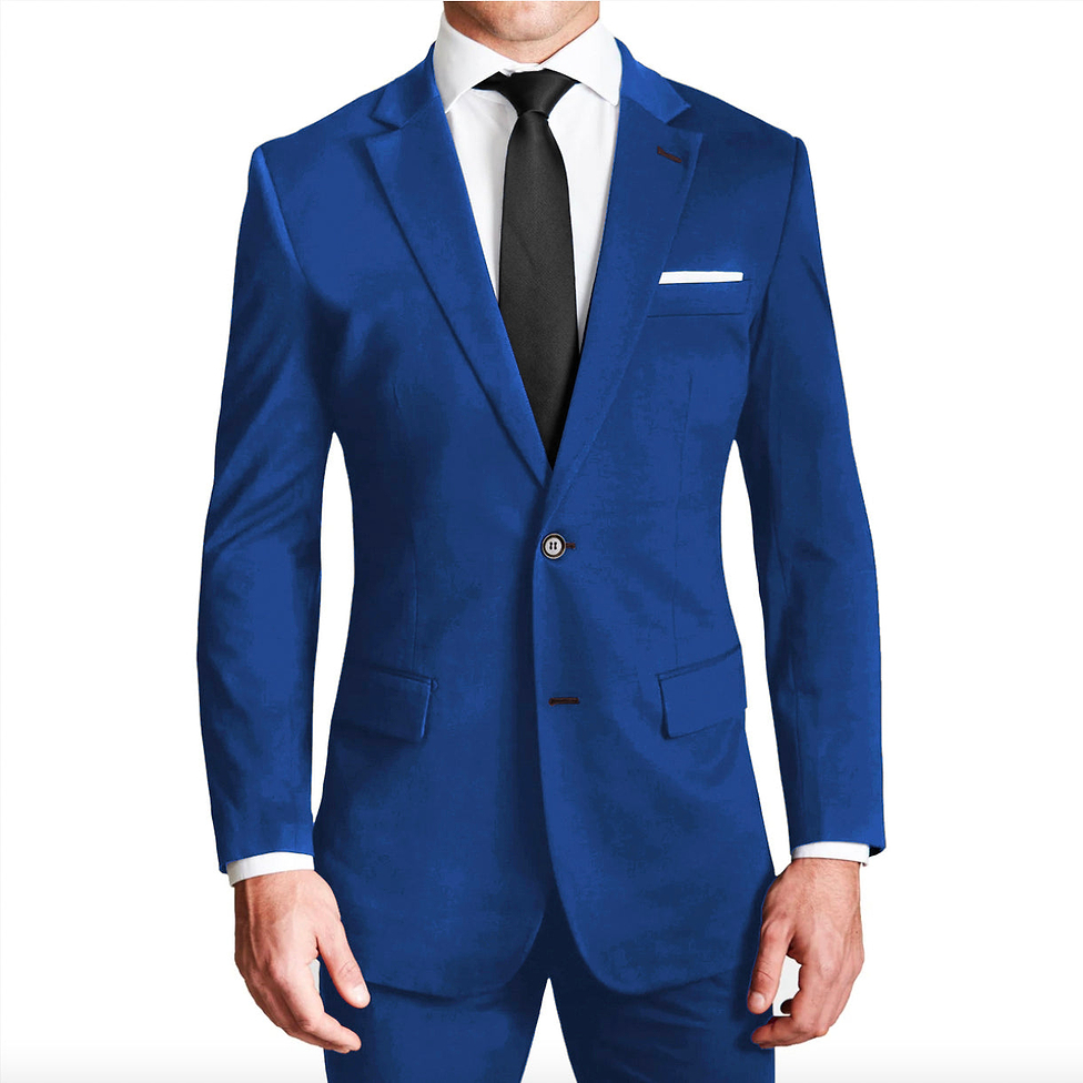Athletic Fit Stretch Suit - Solid Royal Blue