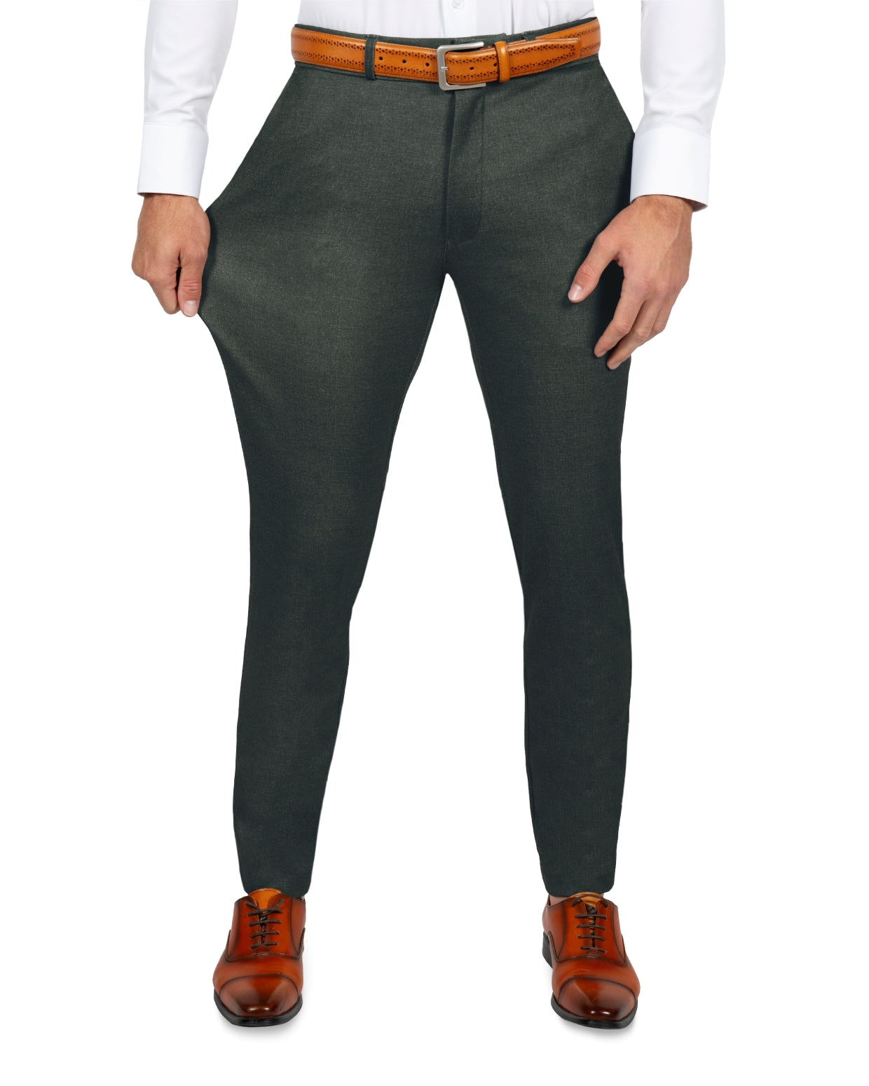 Athletic Fit Stretch Suit - Deep Olive