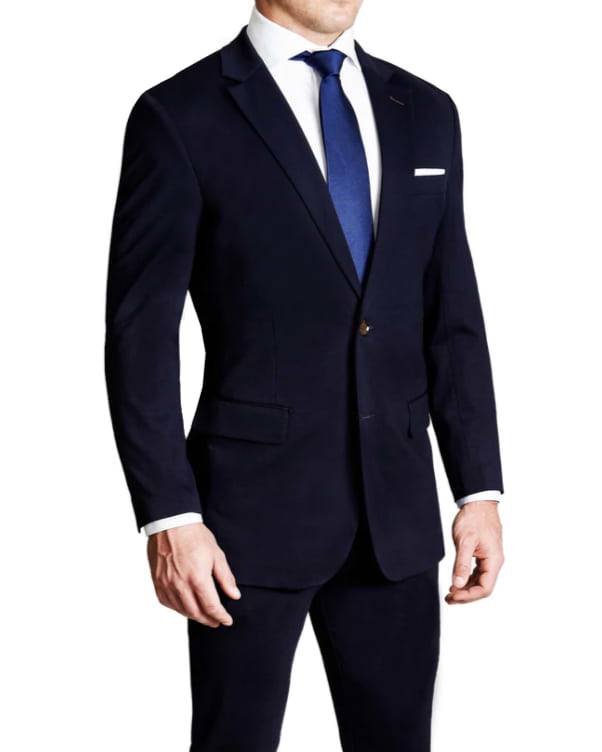 Athletic Fit Stretch Suit - Navy