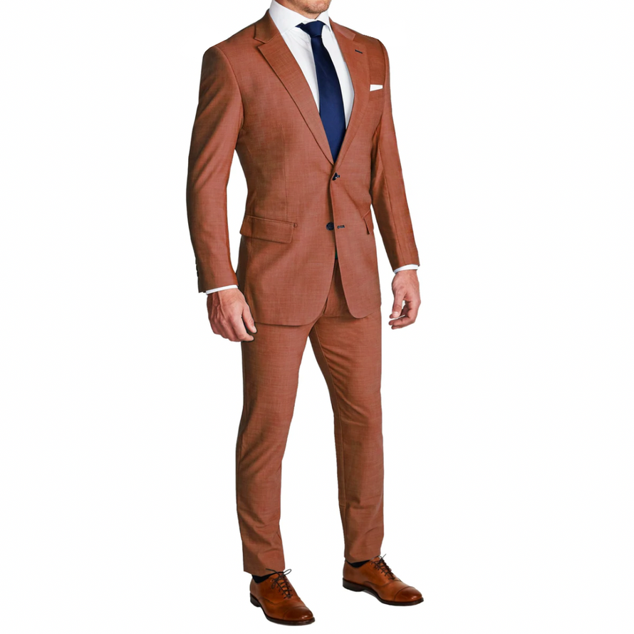 Athletic Fit Stretch Blazer - Heathered Burnt Orange