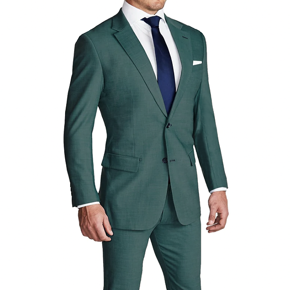 Athletic Fit Stretch Suit - Heathered Sea Green