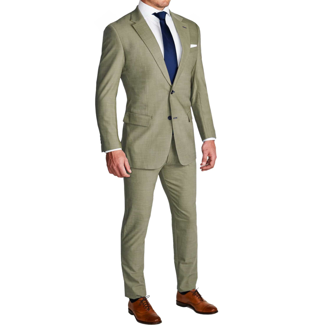 Athletic Fit Stretch Blazer - Heathered Olive