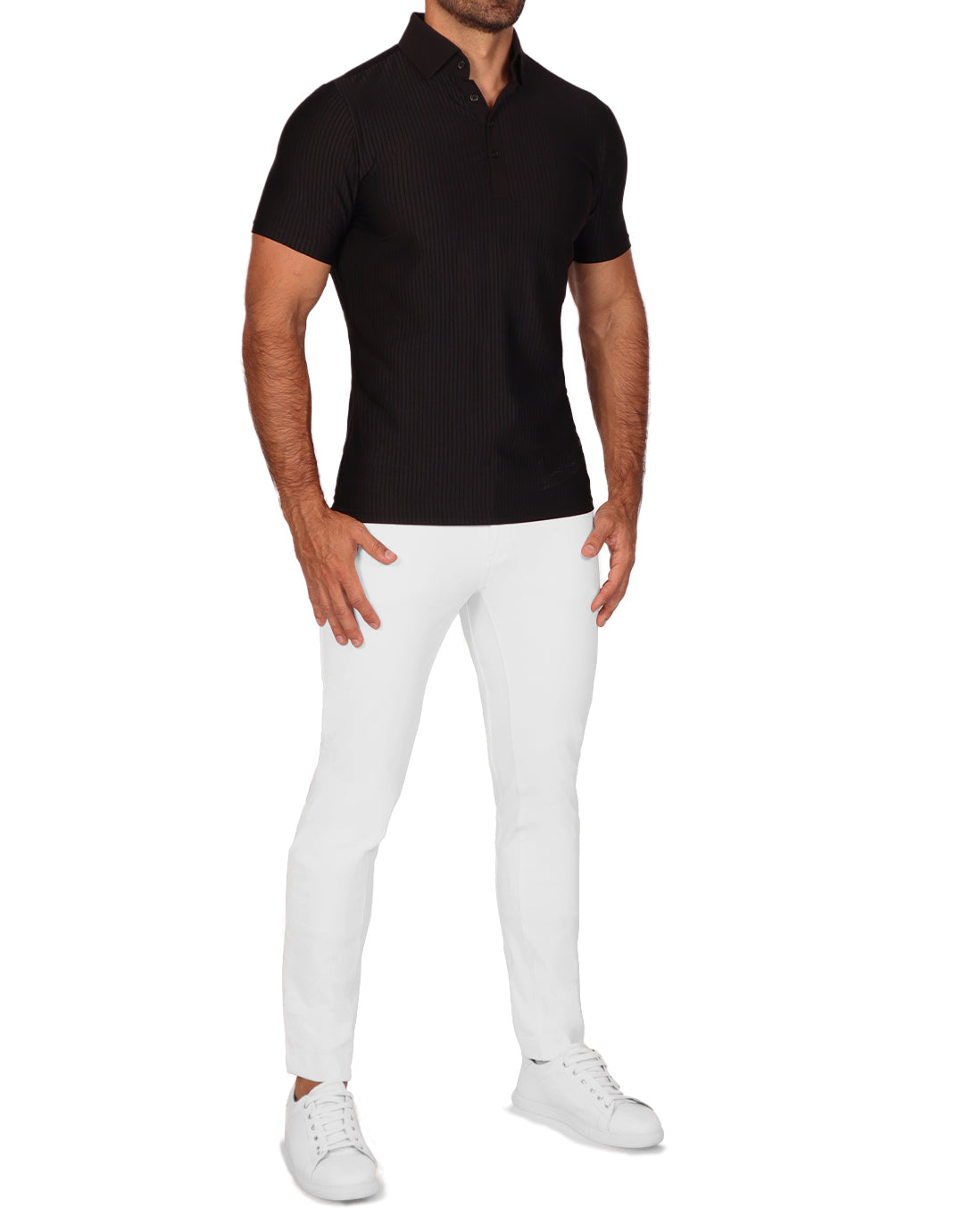 Seersucker Polo - Black