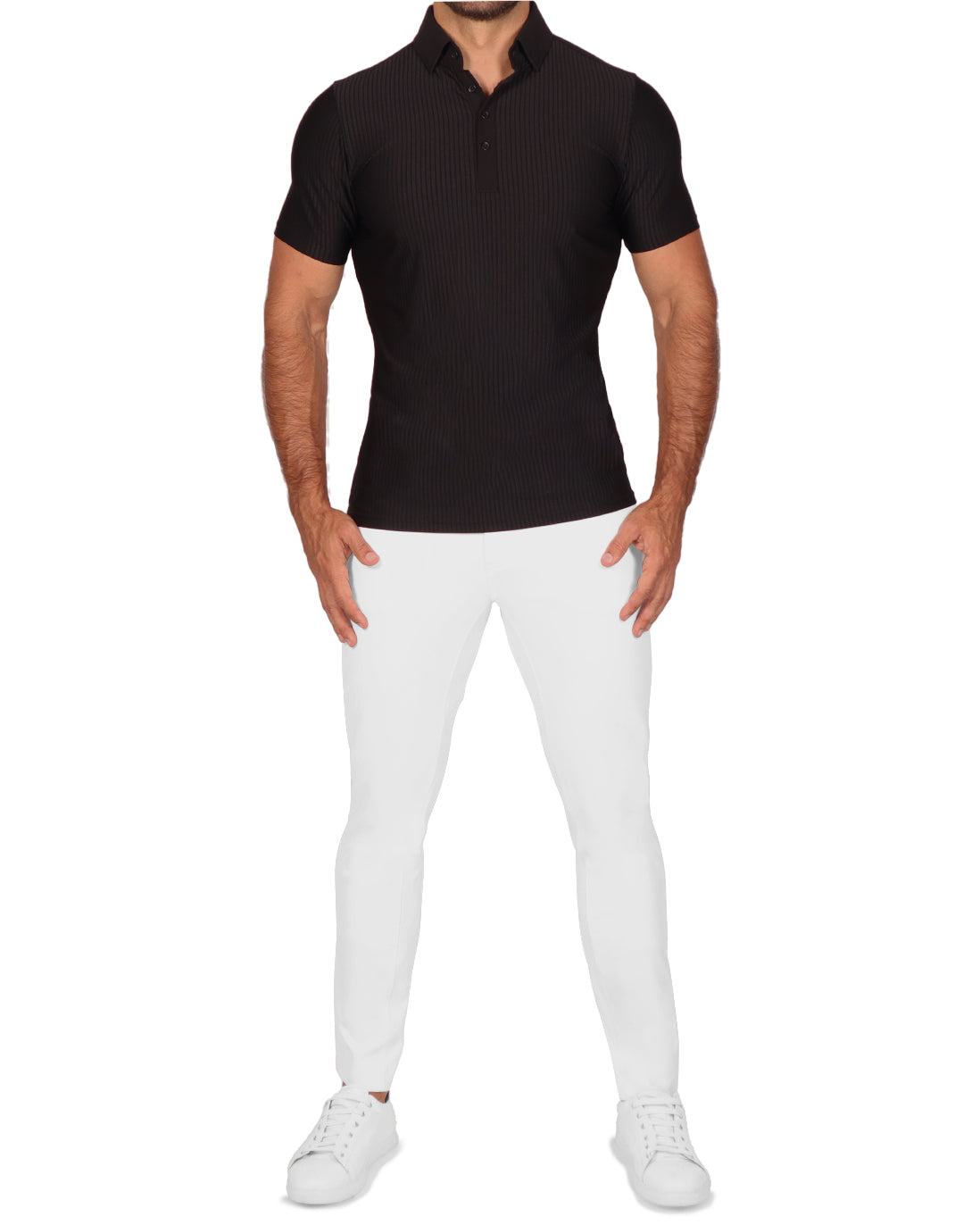 Seersucker Polo - Black