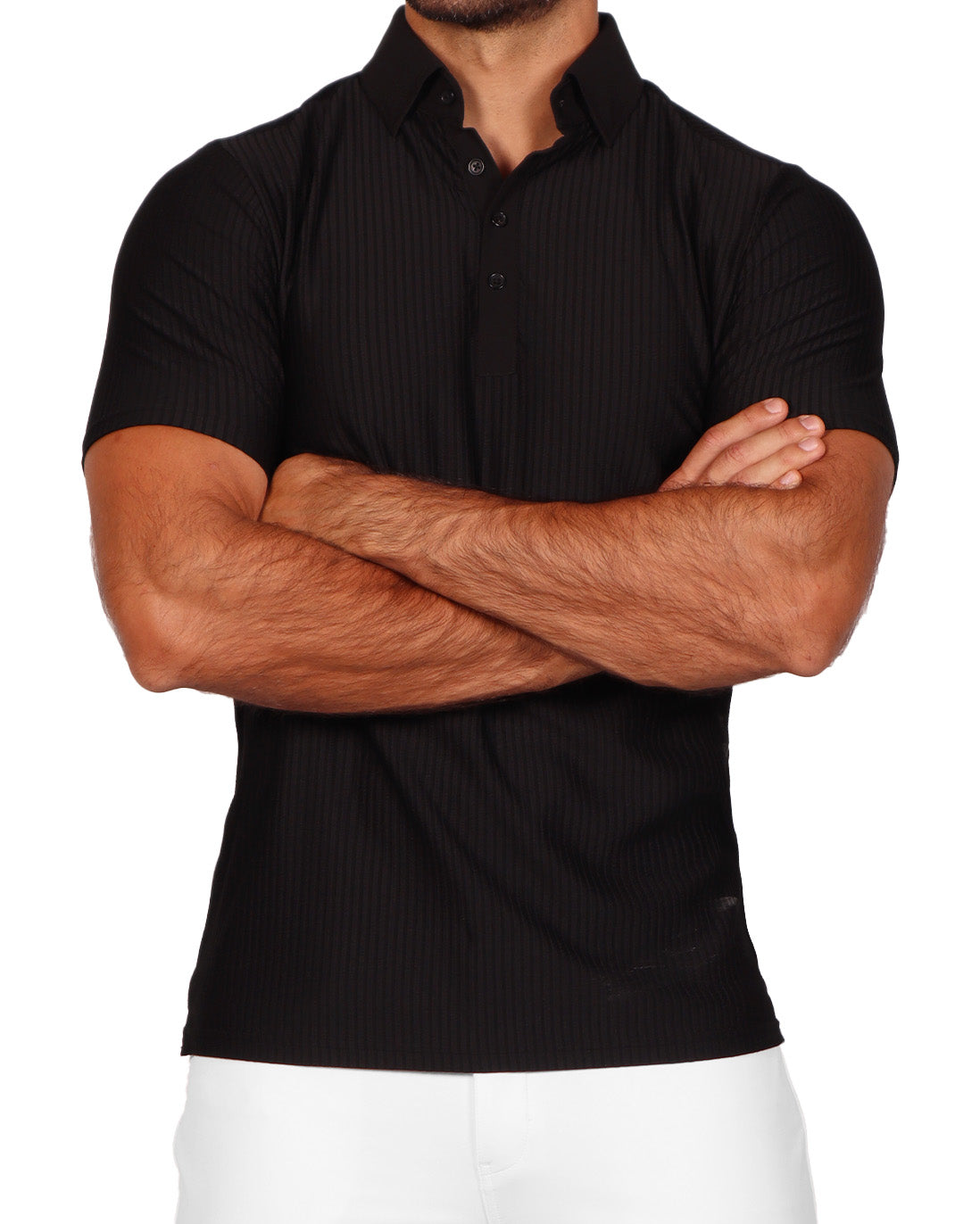 Seersucker Polo - Black