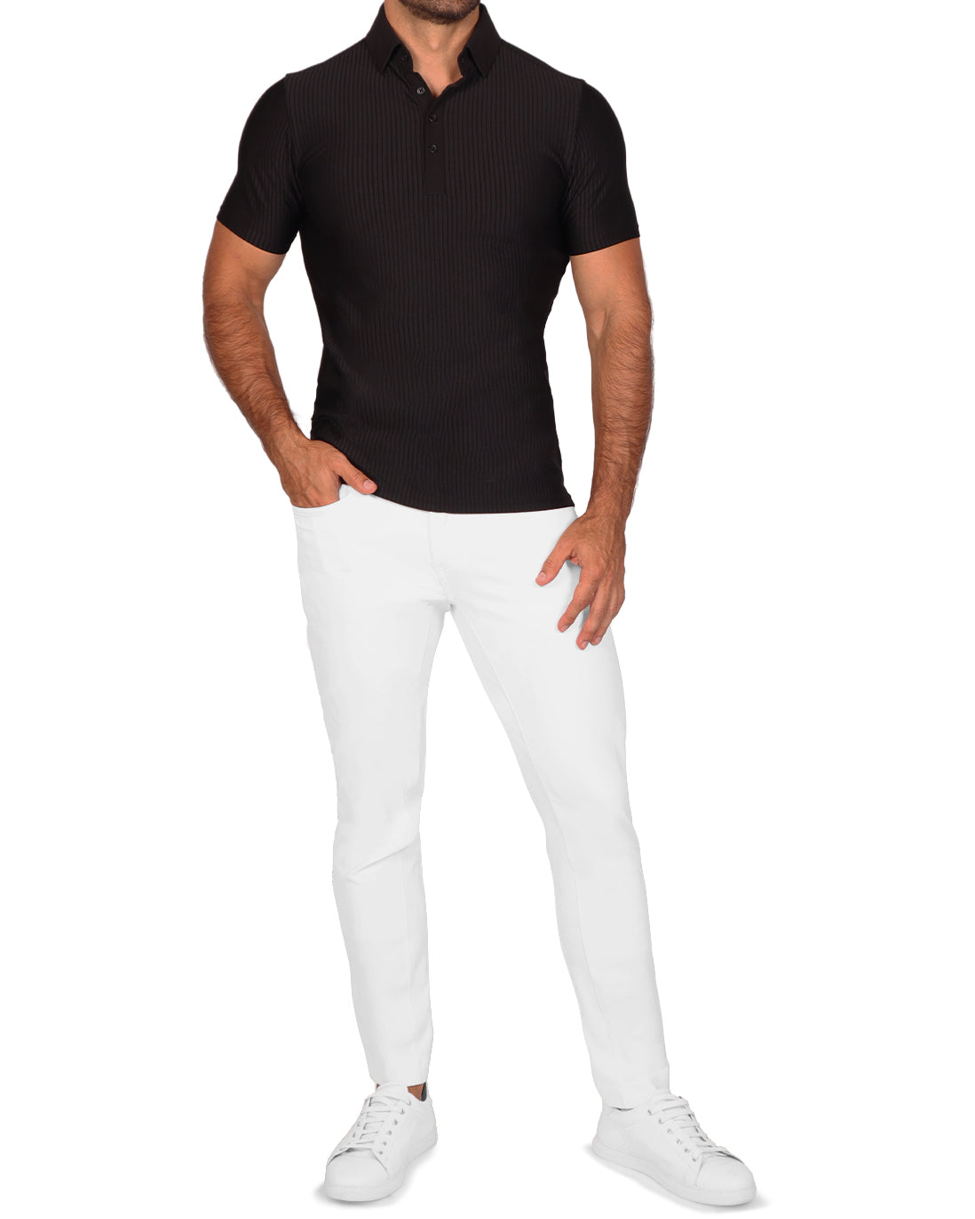 Seersucker Polo - Black