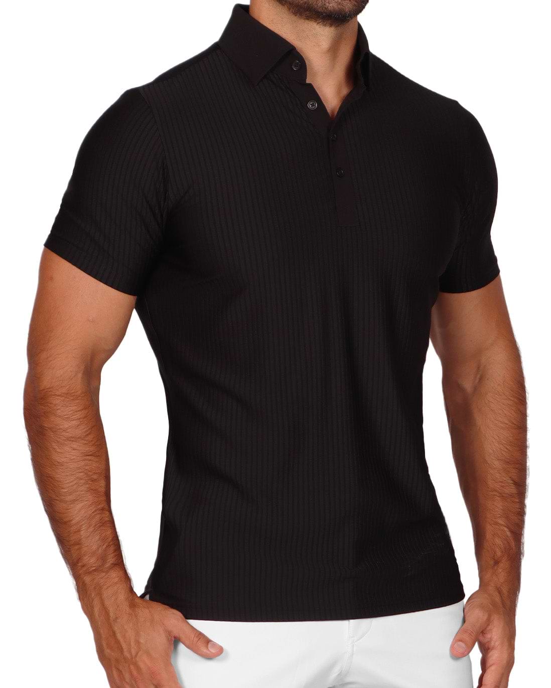 Seersucker Polo - Black