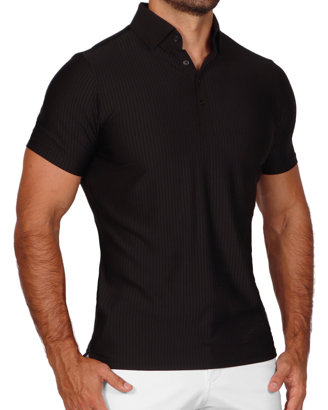 Seersucker Polo - Black