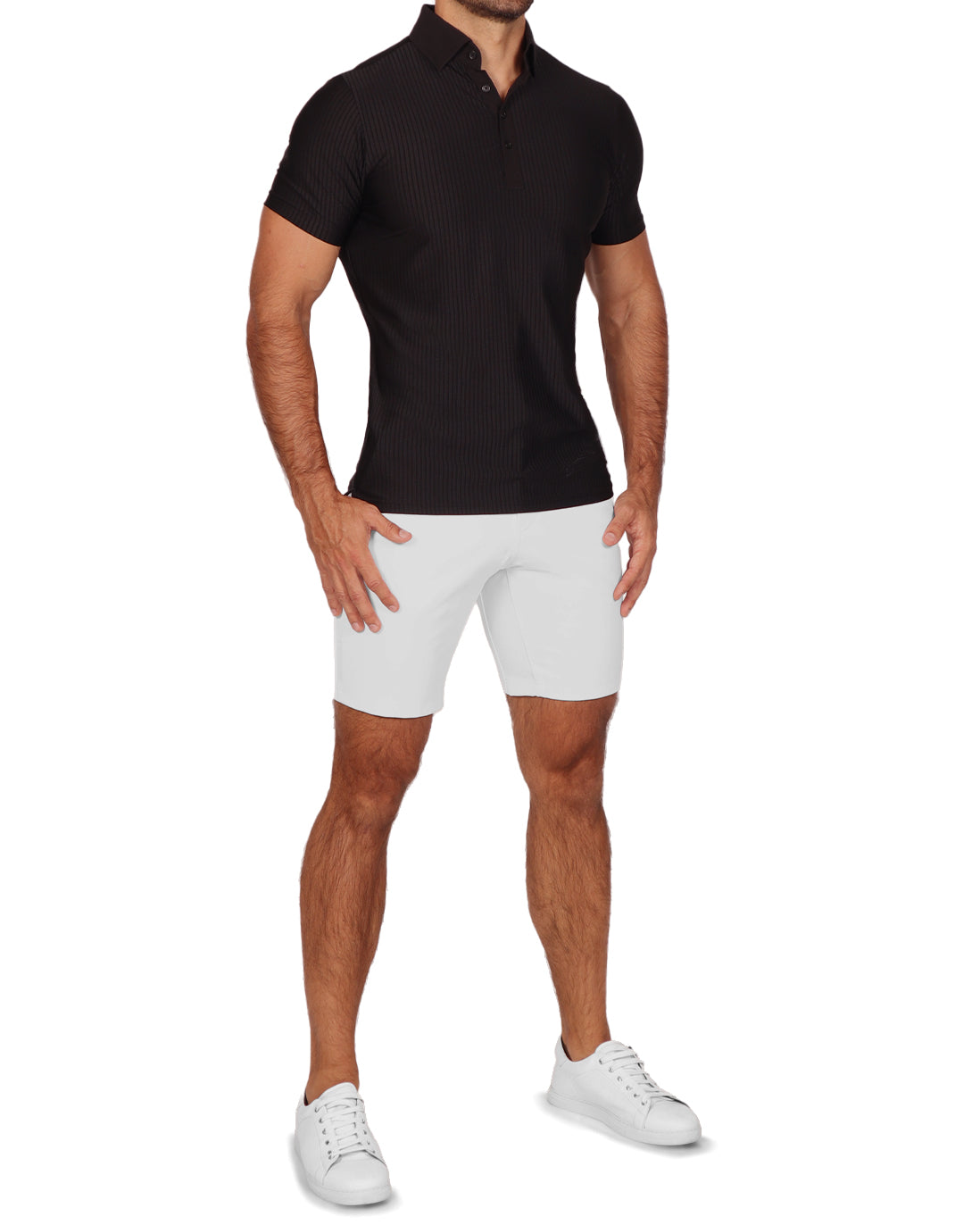 Seersucker Polo - Black