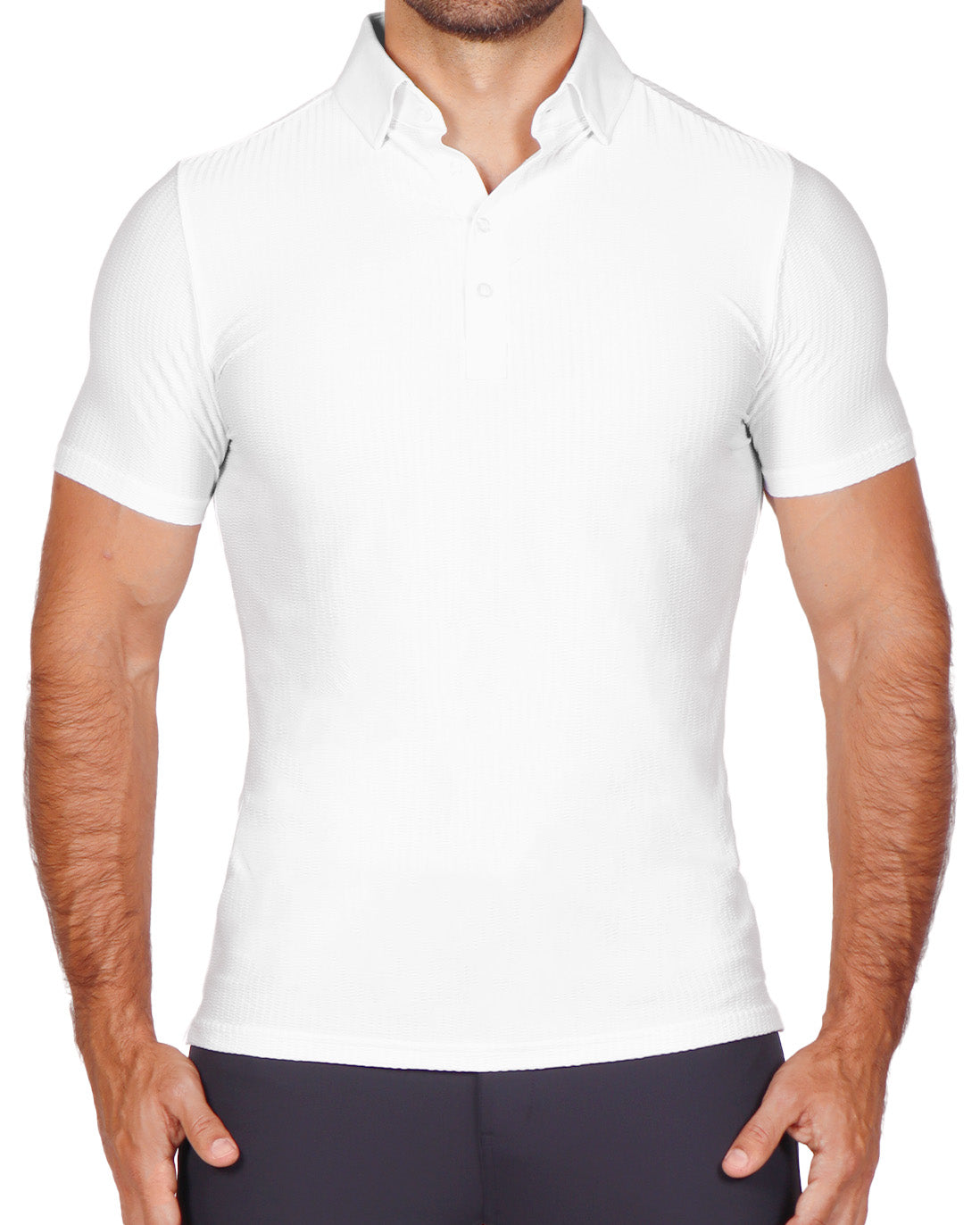 Seersucker Polo - White