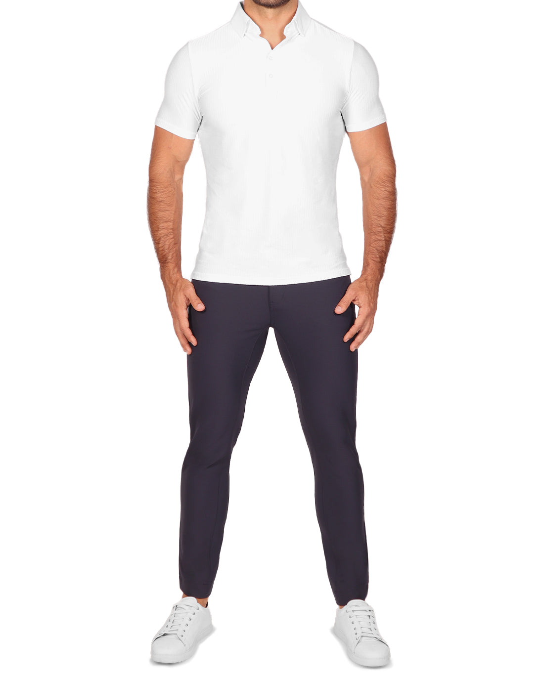 Seersucker Polo - White