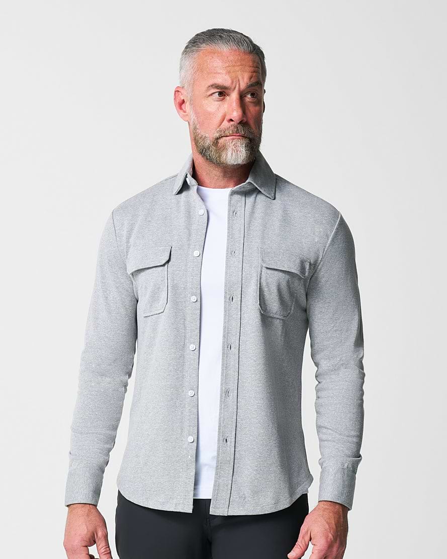 Patch Pocket Button Down - Light Grey