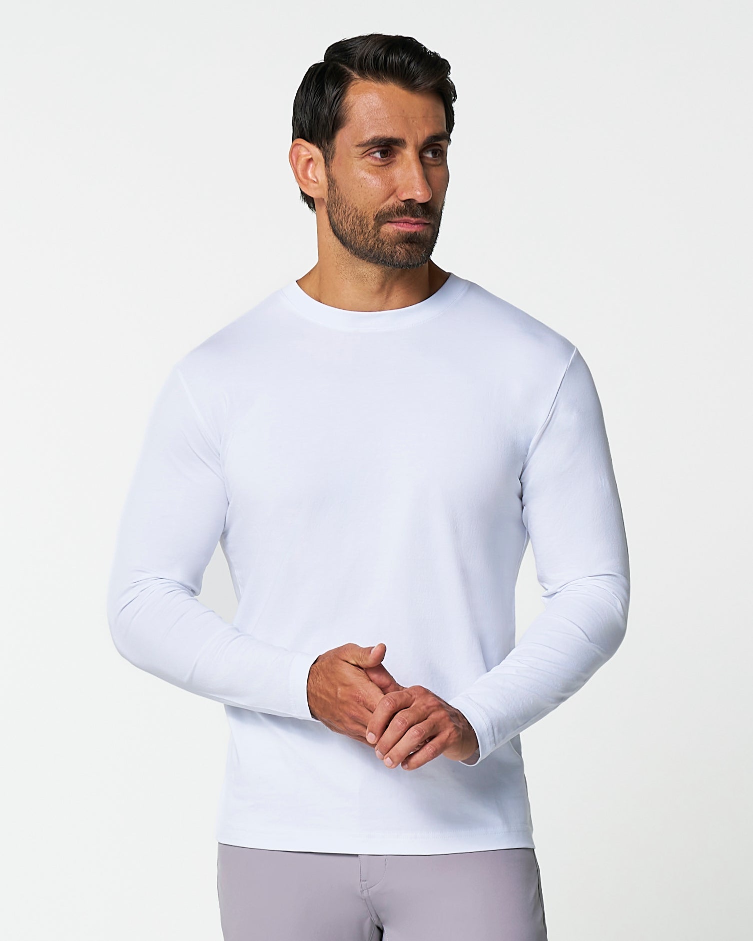 "The Middletown" White Long Sleeve Crewneck