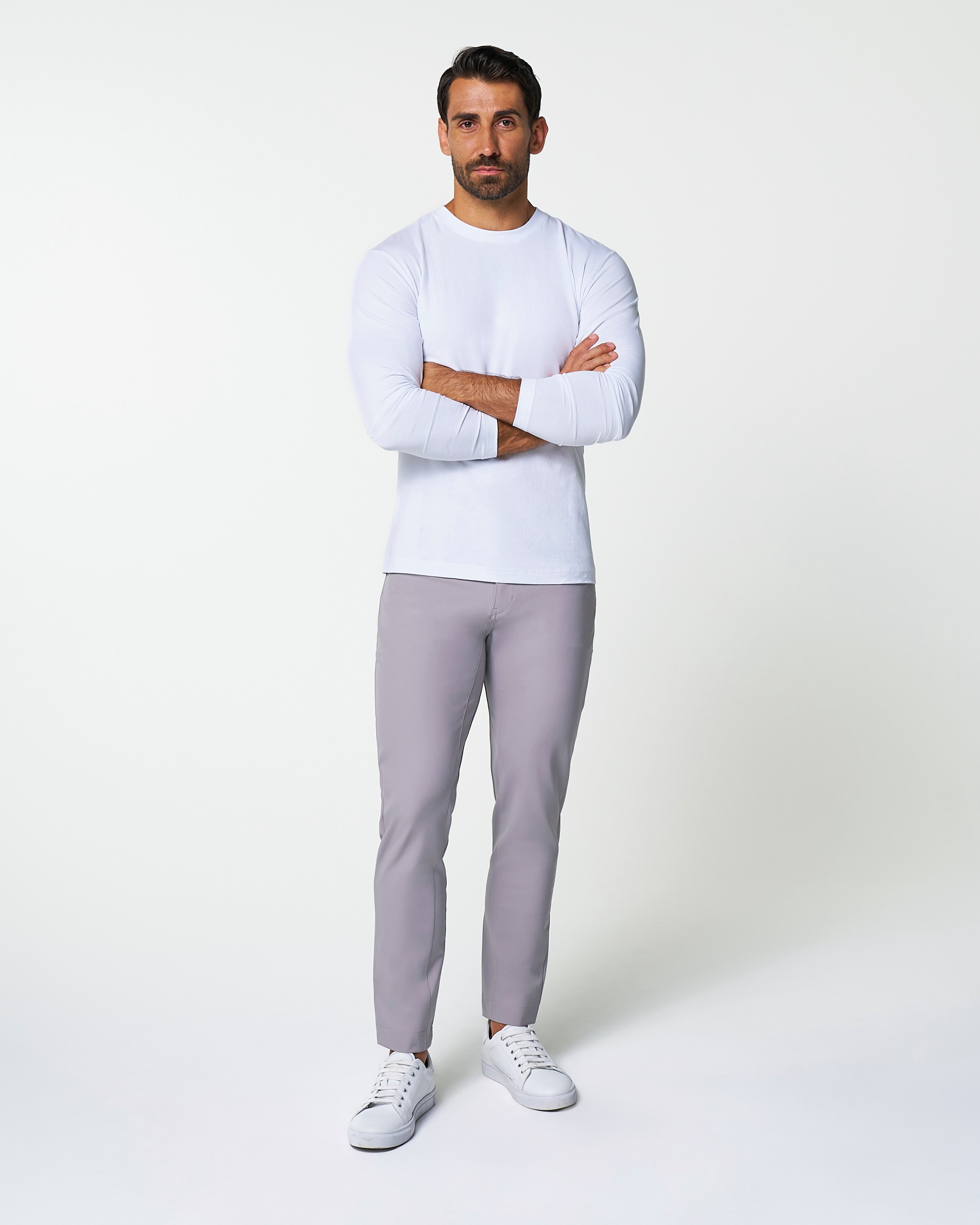 "The Middletown" White Long Sleeve Crewneck