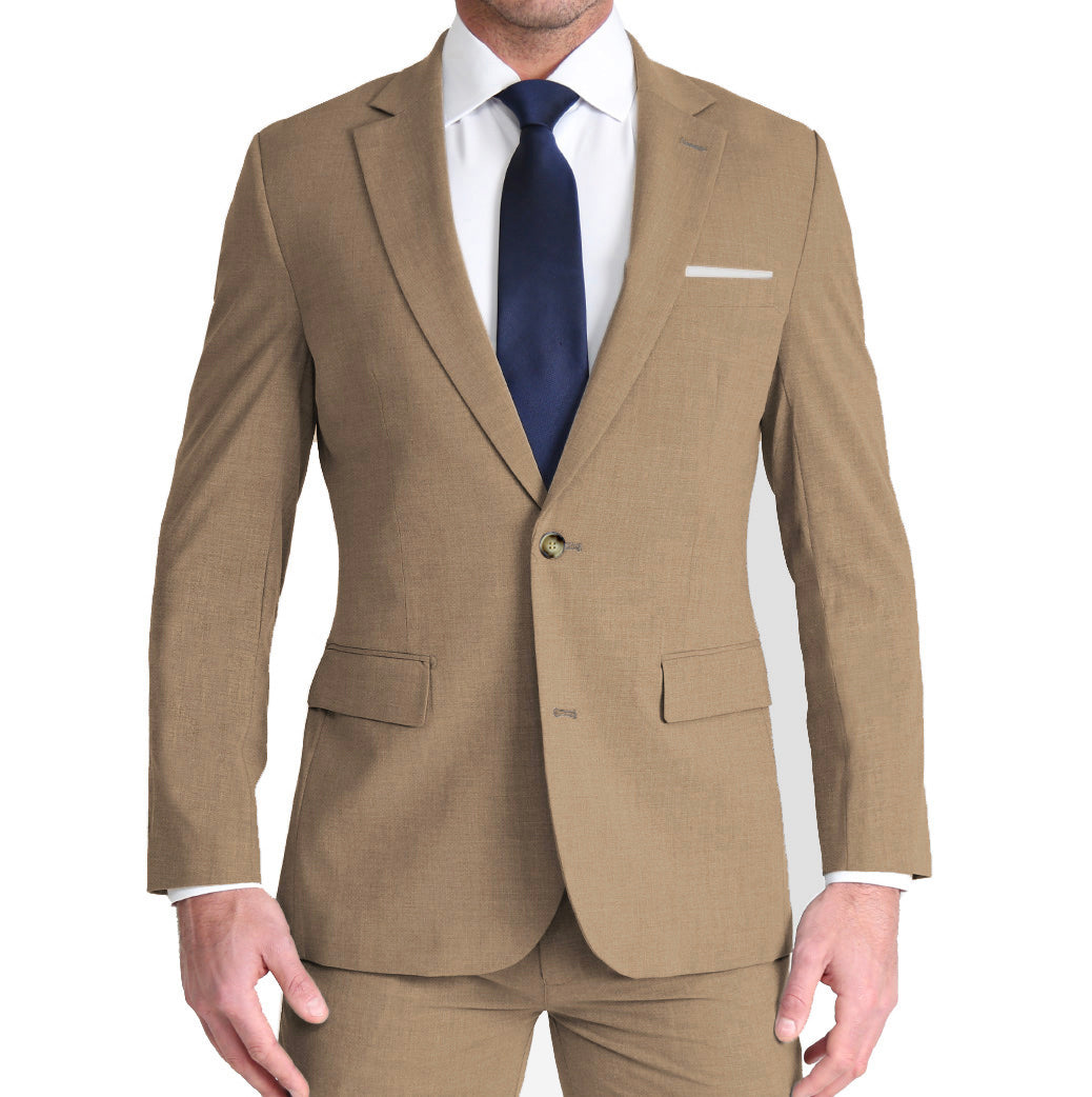 Athletic Fit Stretch Blazer - Heathered Sand