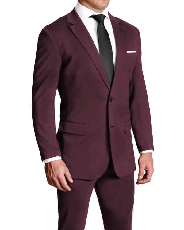 Athletic Fit Stretch Suit - Solid Plum