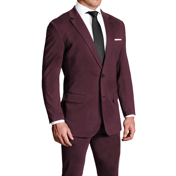 Athletic Fit Stretch Suit - Solid Plum