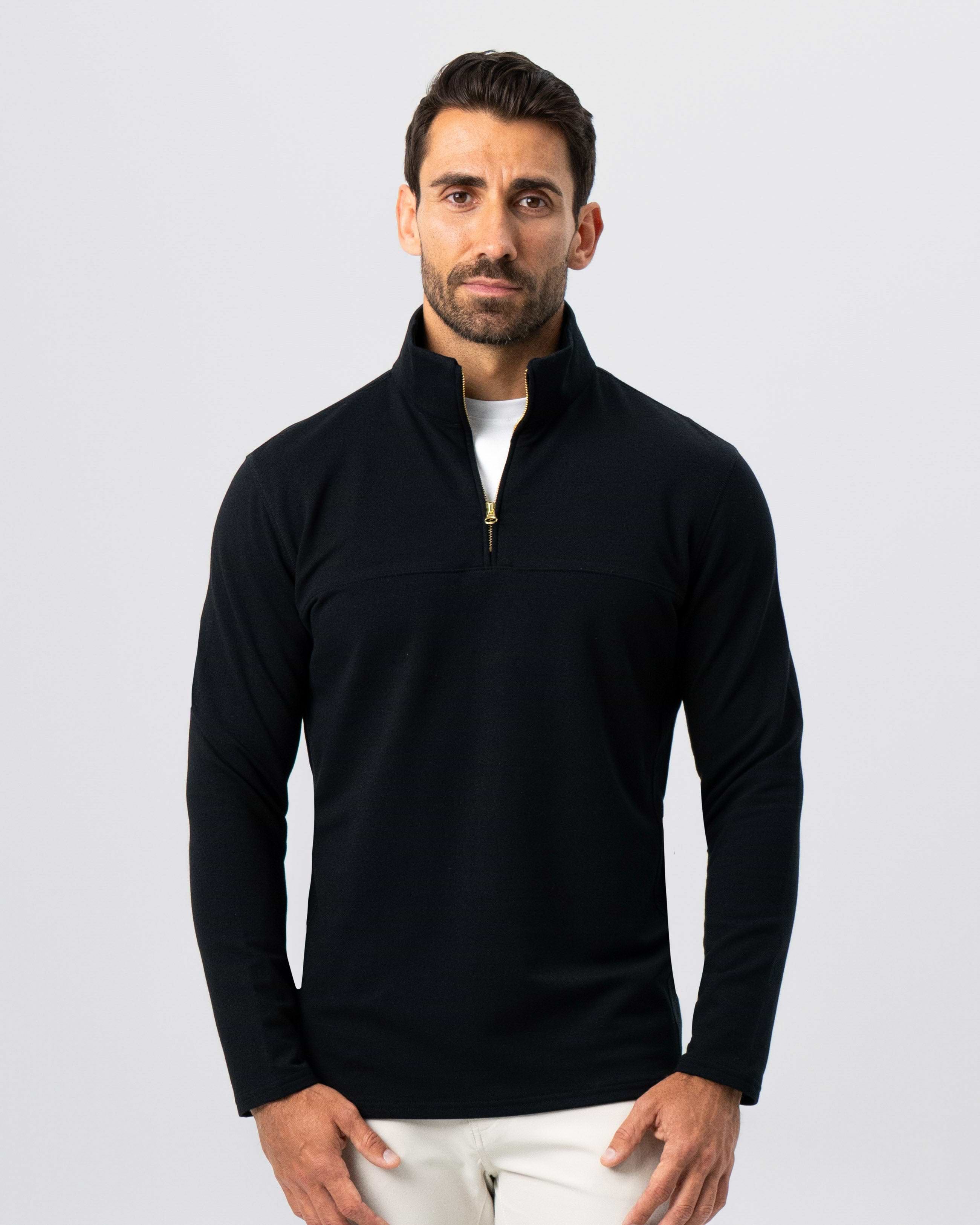 Quarter Zip - Solid Black