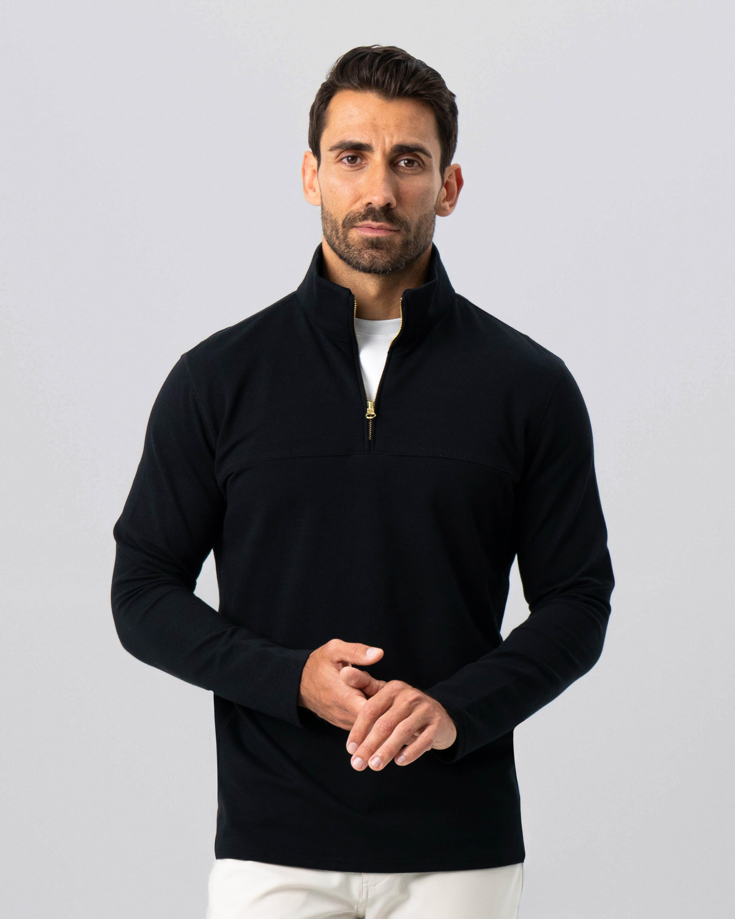 Quarter Zip - Solid Black