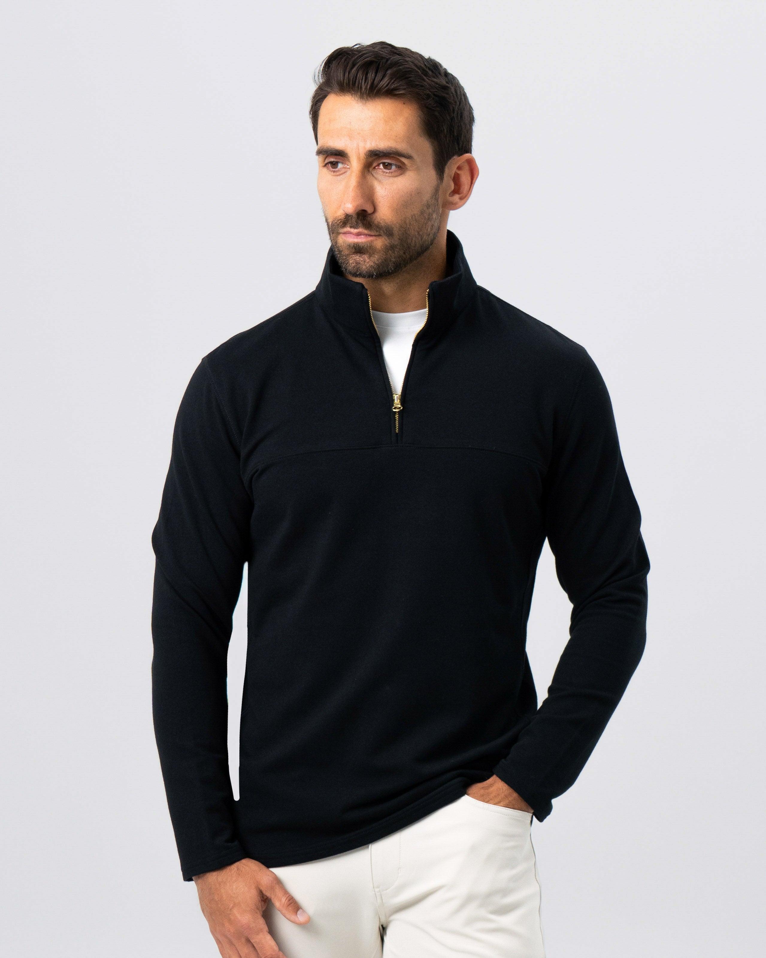 Quarter Zip - Solid Black