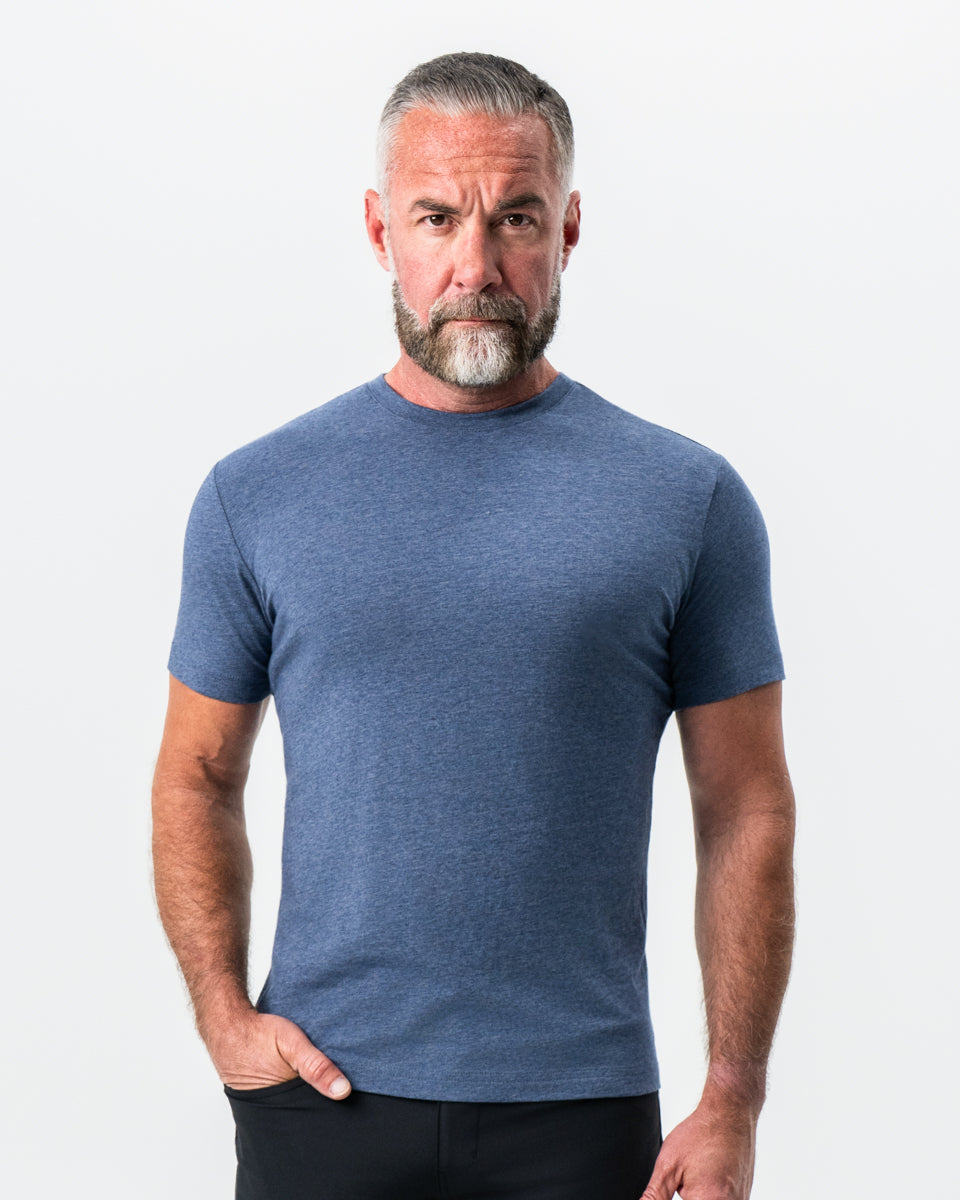 "The Raymond" Storm Blue Short Sleeve Crewneck